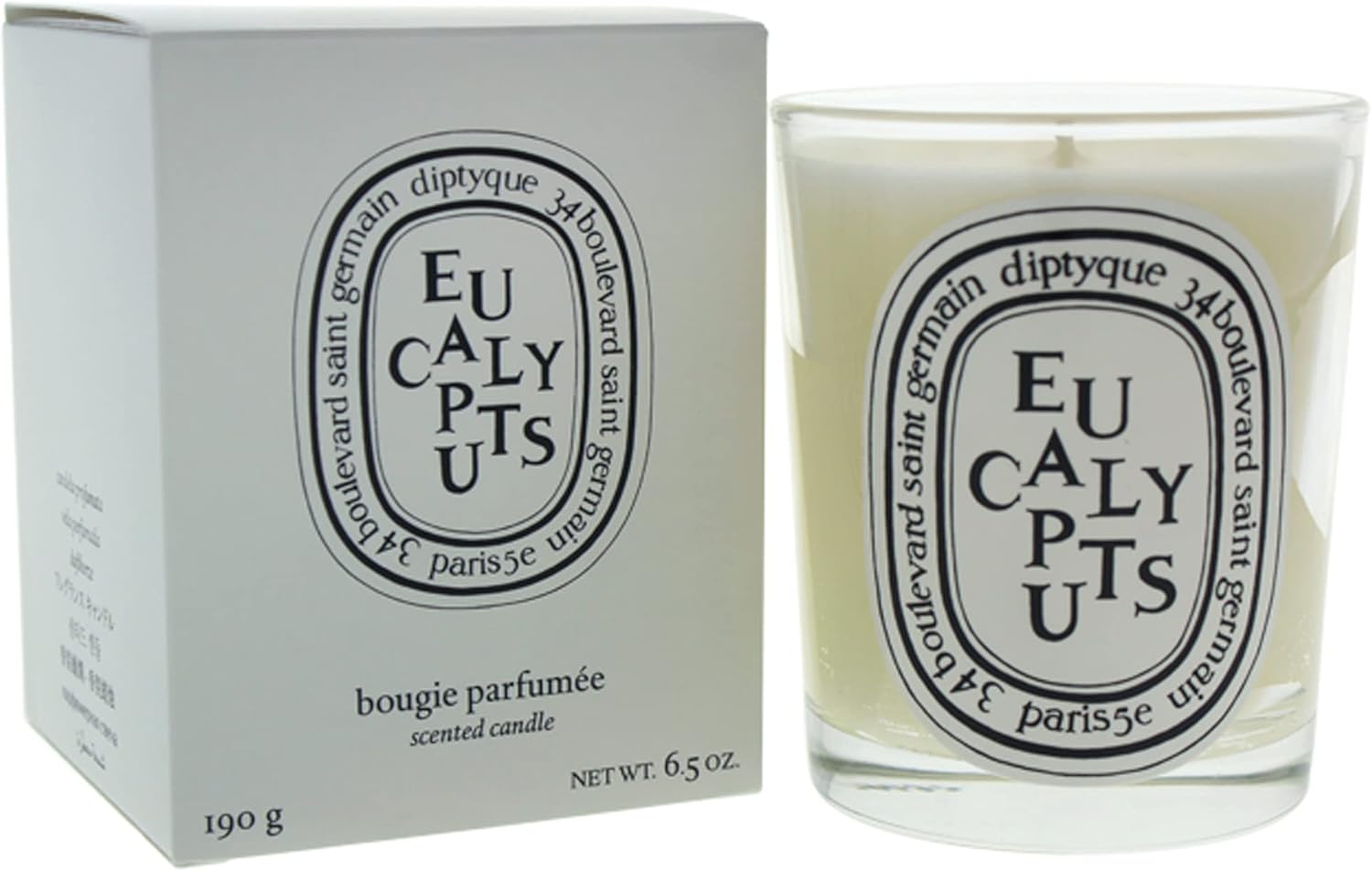 Diptyque Eucalyptus Scented Candle - 6.5 oz Aromatherapy Home Decor for Relaxation & Stress Relief | Perfect for Bedroom, Bathroom & Living Room