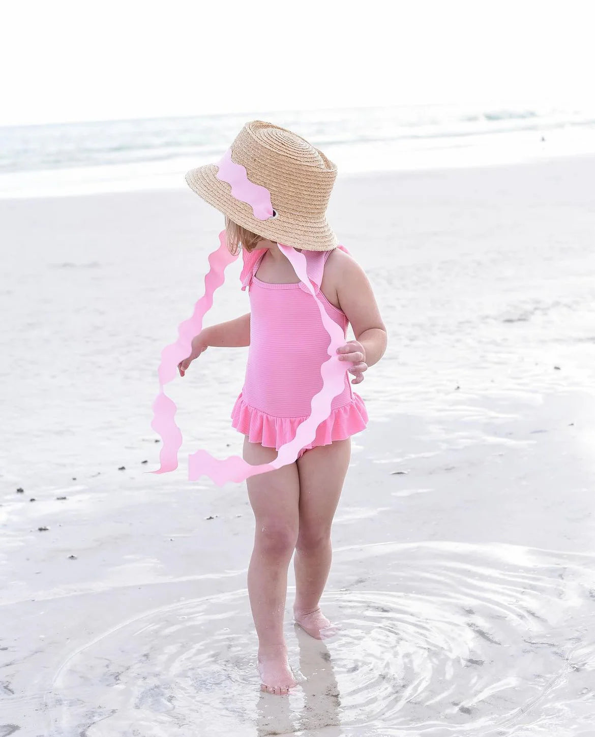 Stylish Pink Straw Hat for Women - Summer Wide Brim Floppy Beach Hat with Bow - Perfect for Beach, Garden, and Outdoor Activities