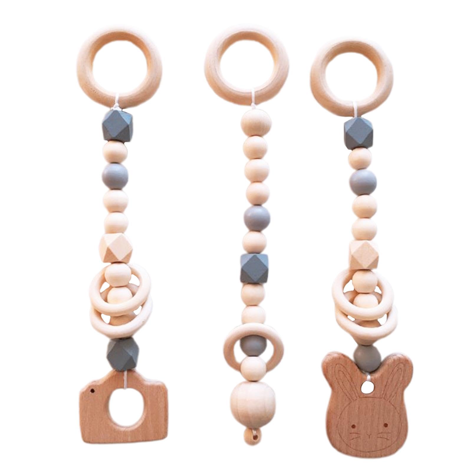 Wooden Baby Play Gym with Hanging Toys - Montessori Crib & Stroller Activity Toy for Infants Boys & Girls | Perfect for Nursery Decor, Birthday Gifts & Early Childhood Development