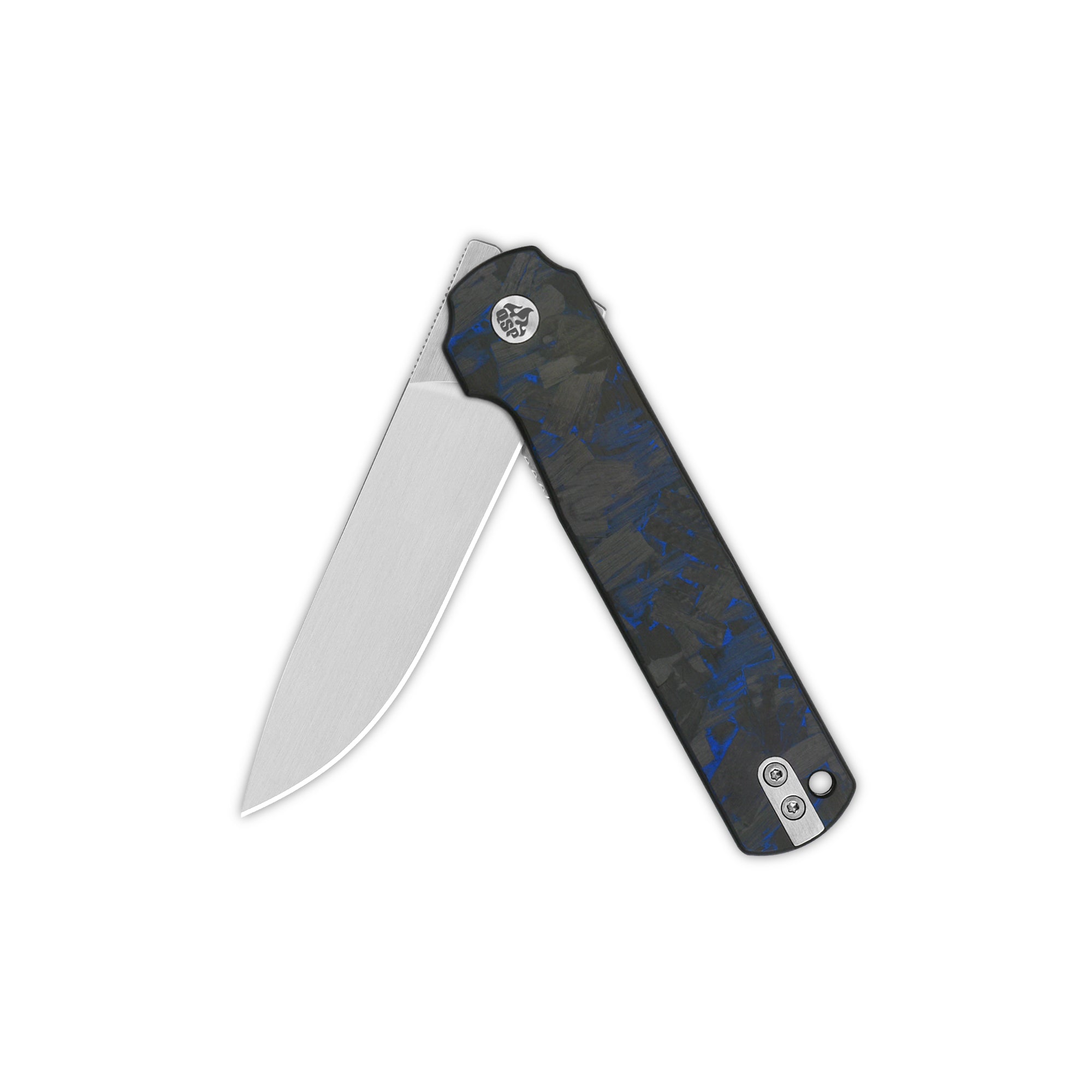 QSP Lark Pocket Knife - 14C28N Stainless Steel Blade with Shredded Carbon Fiber & G10 Handle - EDC, Camping, Hiking & Outdoor Survival Tool