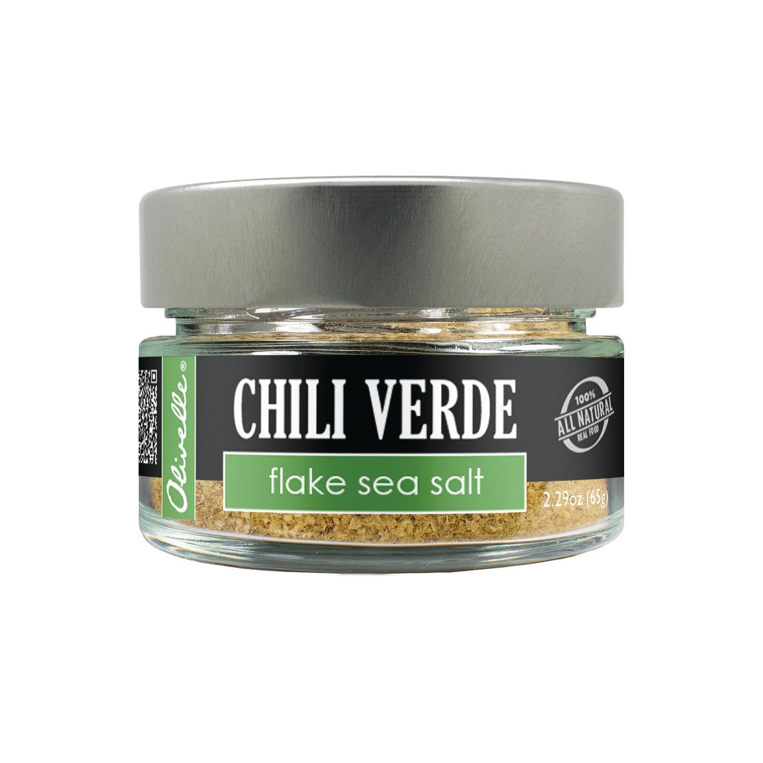 Olivelle Chili Verde Flake Sea Salt - Premium Gourmet Seasoning for Cooking, Grilling & Salad - Perfect for Mexican Dishes, BBQ & Healthy Meals