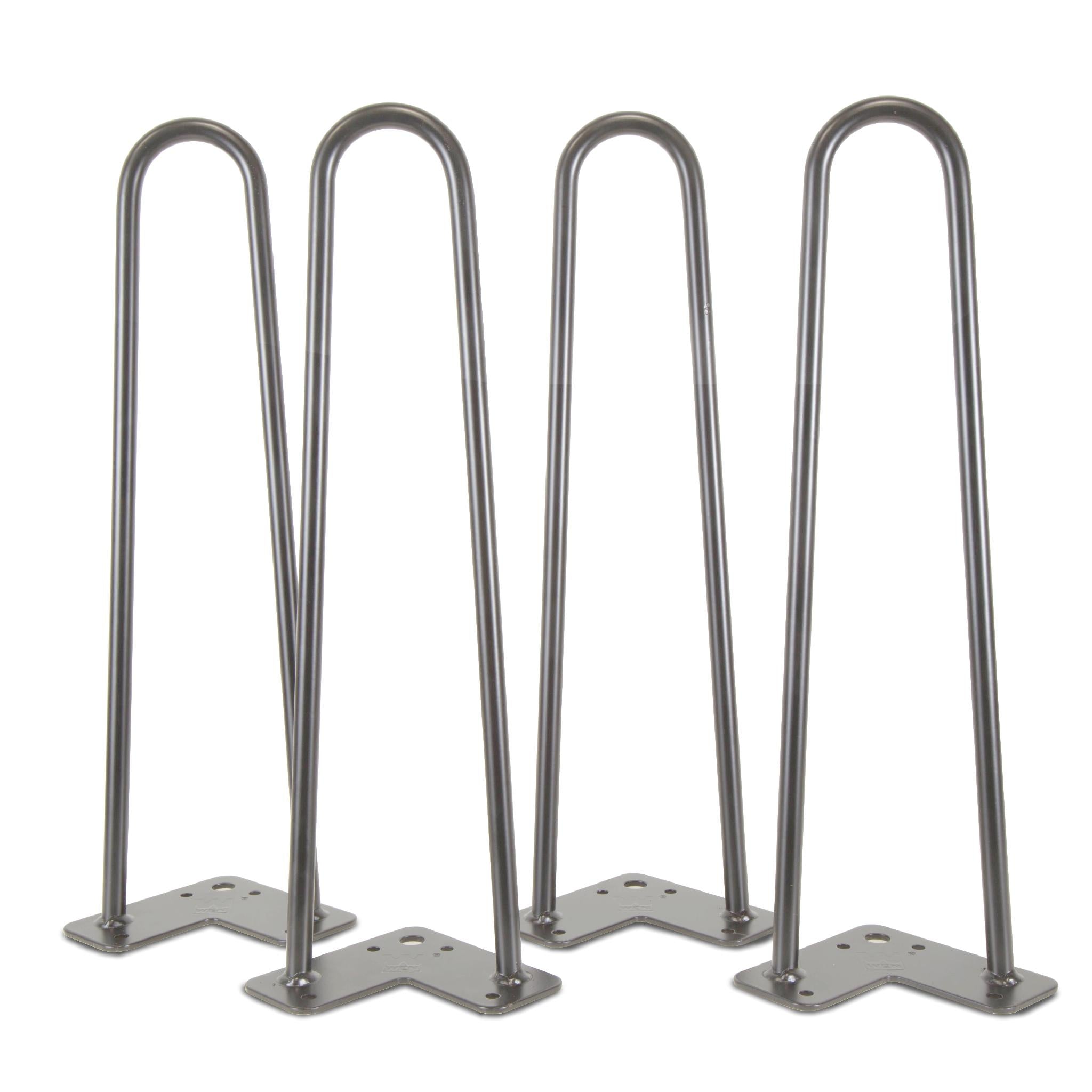 WEN TL16S 16 Inch Mid Century Modern Raw Steel Hairpin Table Legs - 1/2