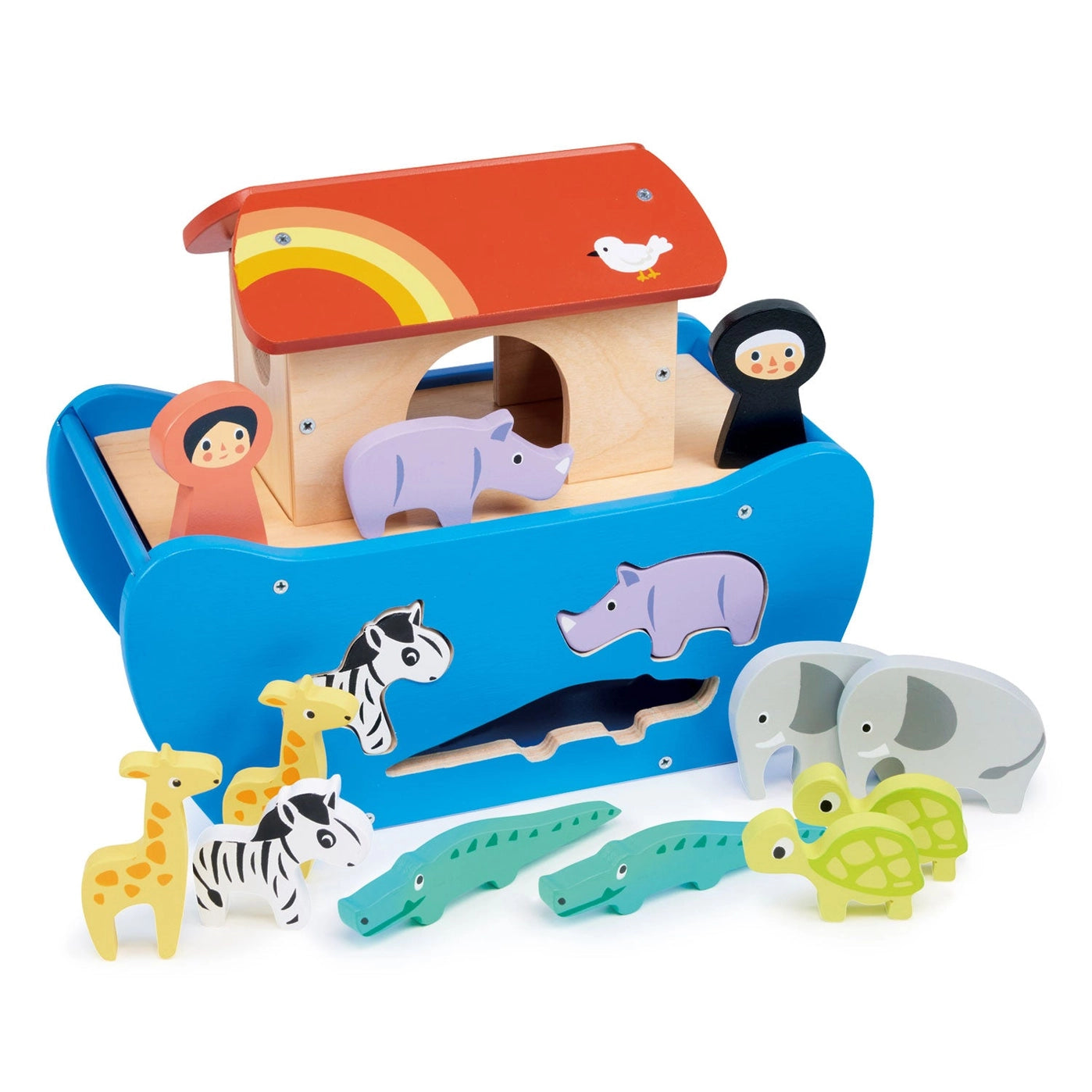 Wooden Shape Sorting Animal Ark Toy - Montessori Learning Toy for Toddlers & Kids - Educational Shape Sorter for Early Childhood Development - Perfect for Home, Classroom & Daycare Play