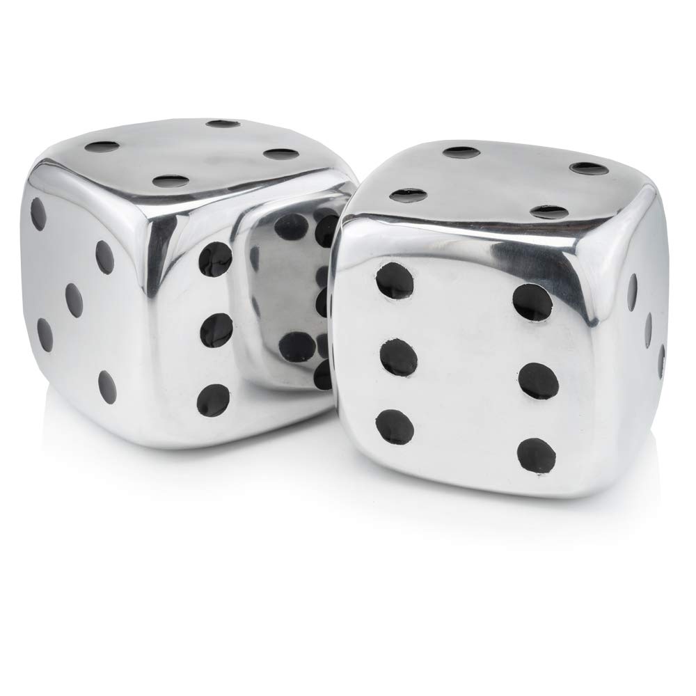 Modern Day Accents 4104 Decorative Dice Set - Silver with Black Dots (6