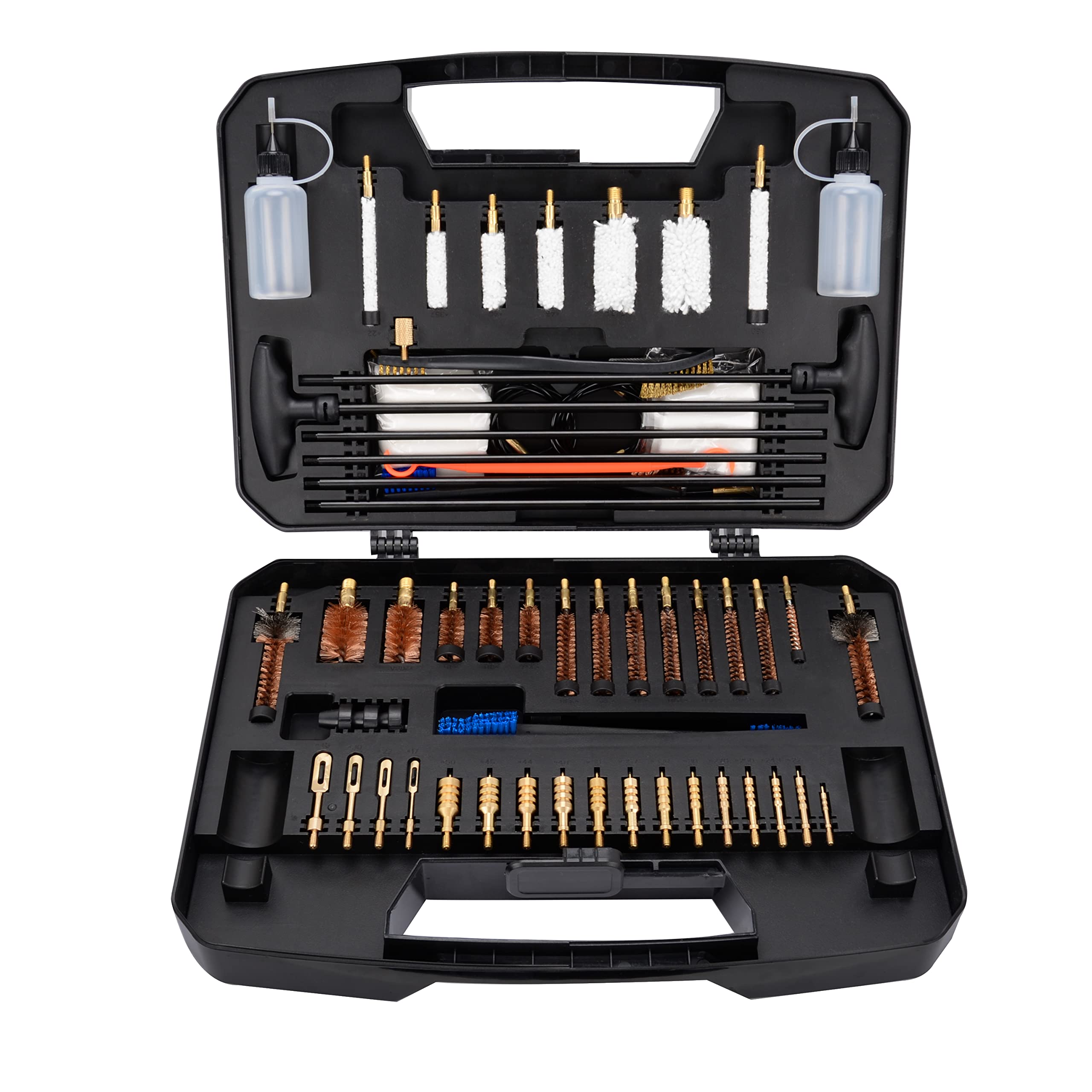 BOOSTEADY Pro Universal Gun Cleaning Kit - High-End Brass Brushes, Mops, Jags & Reinforced Rods for Handguns, Shotguns & All Firearms | Perfect for Home Maintenance, Hunting & Range Shooting
