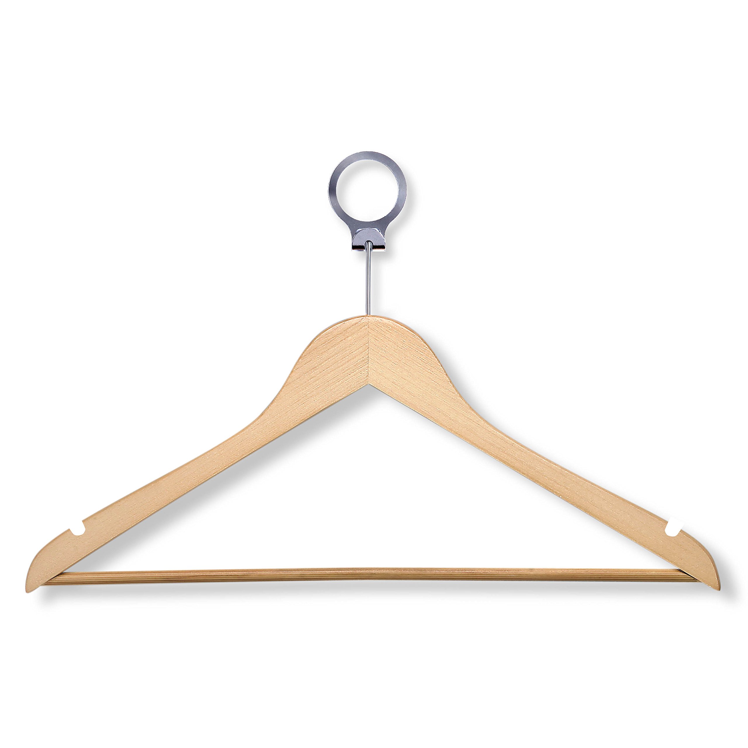 Premium Maple Wood Hotel Suit Hangers - 24 Pack for Luxury Closet & Wardrobe Organization - Ideal for Hotels, Resorts, Dry Cleaners & Home Closet Storage