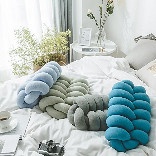 GYROHOME Knotted Ellipse Cyan Throw Pillow - Soft & Smooth Decorative Cushion for Bedroom, Living Room, Couch, Sofa - Perfect for Home Decor, Cozy Reading Nook & Accent Pillow