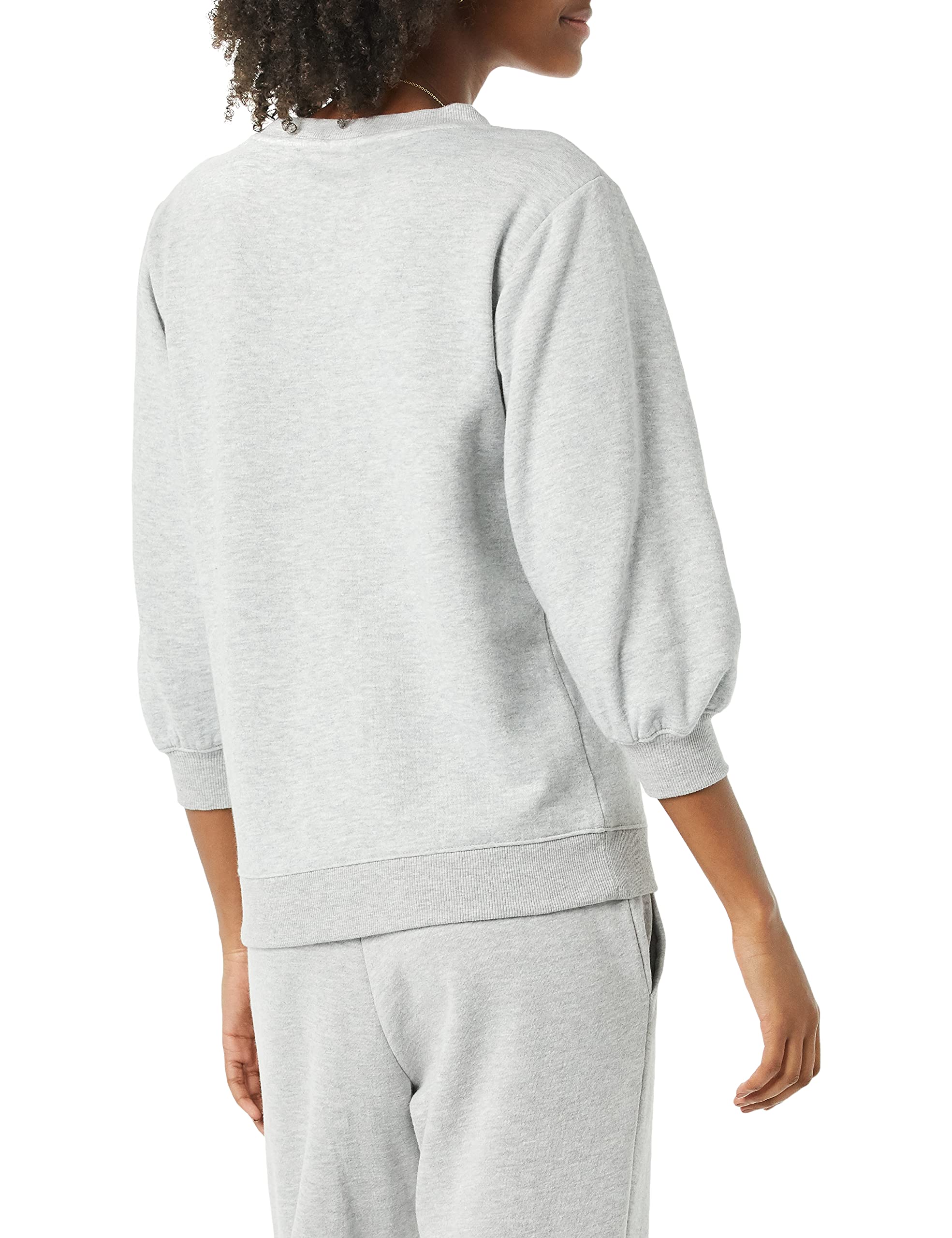 Amazon Essentials Women's Fleece Crewneck Sweatshirt with Sleeve Detail - Soft Casual Pullover for Lounge, Workout & Everyday Wear