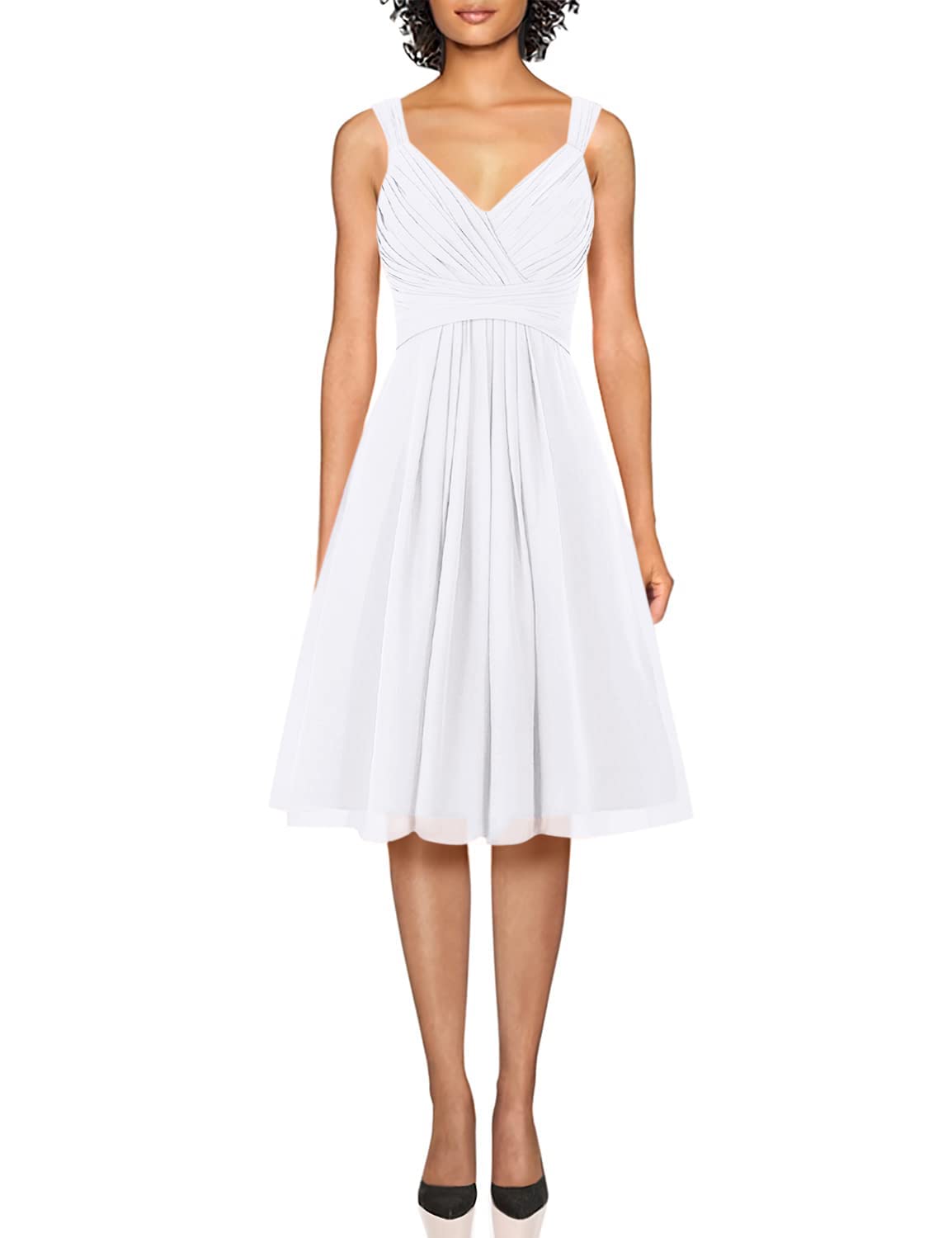 Elegant Short Chiffon Bridesmaid Dresses | Simple Prom Party Dresses for Junior Bridesmaids | Perfect for Weddings, Proms & Formal Events