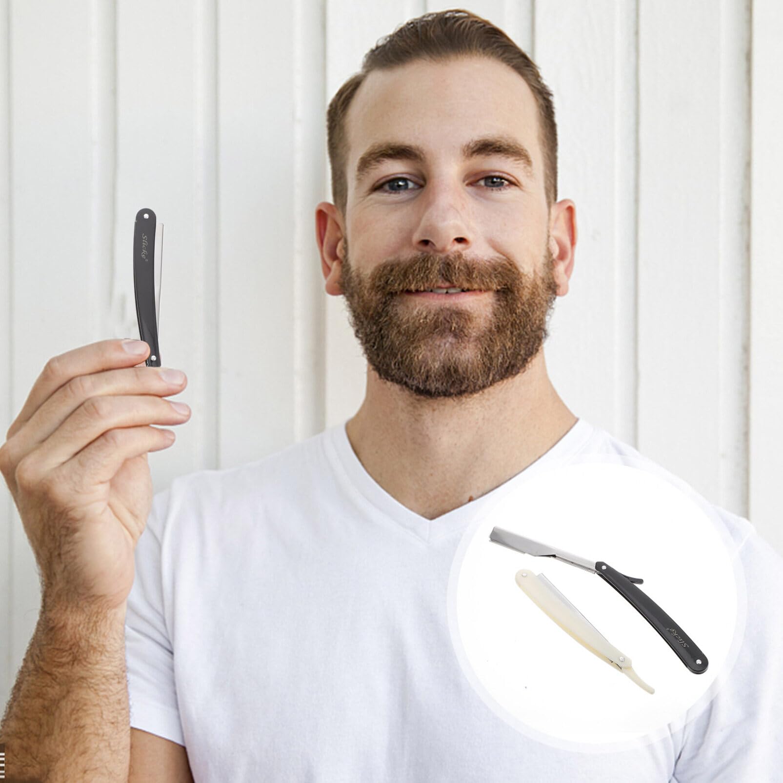Healvian 2-Pack Barber Straight Razor Holder - Stainless Steel Shaving Blade Stand for Old Fashioned Manual Razors (Blades Not Included) | Perfect for Salon, Barber Shop & Home Grooming
