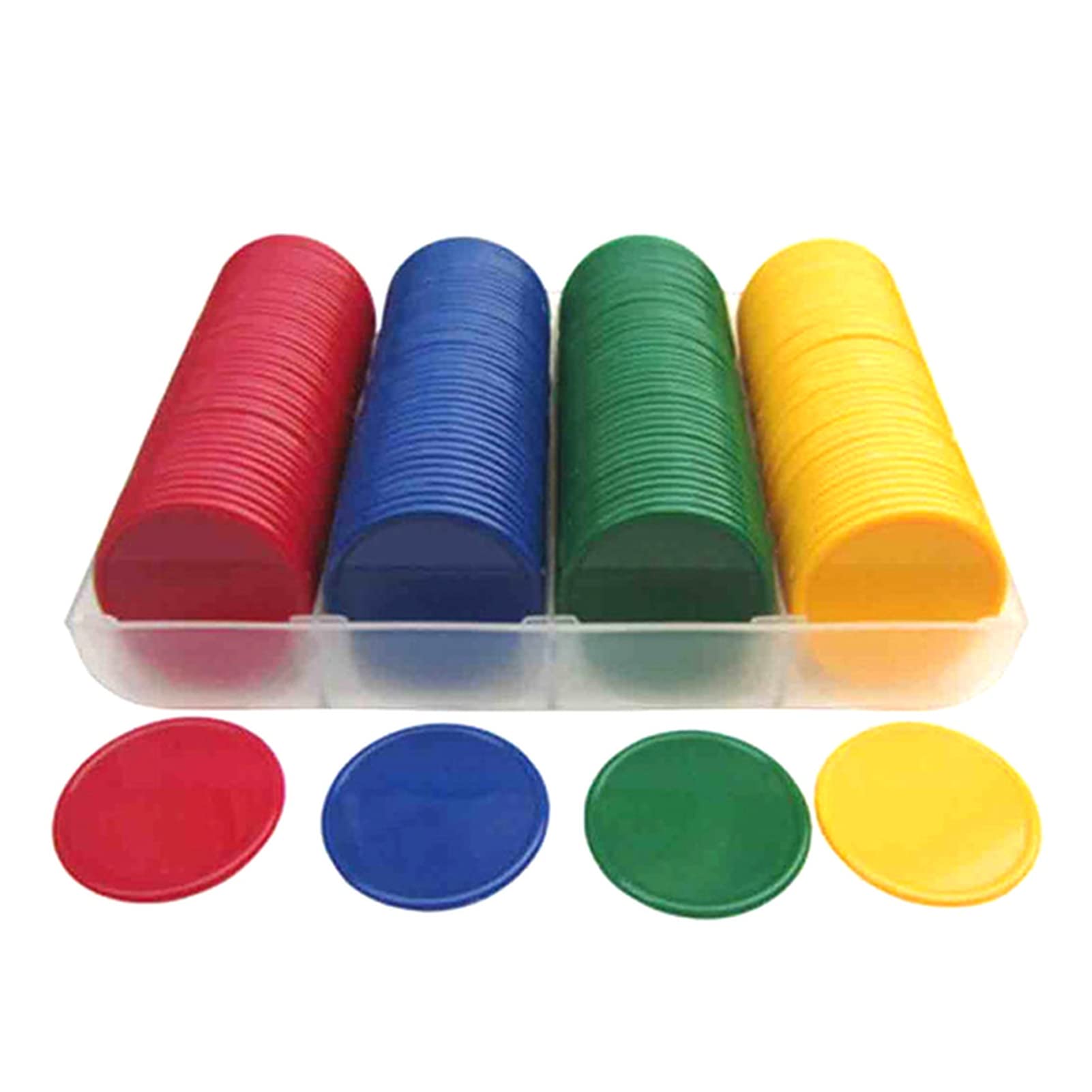 160Pcs Plastic Poker Chips Set - Blank No Denomination Gaming Tokens for Casino Nights, Poker Parties & Board Games (4 Colors, 39mm Standard Size)