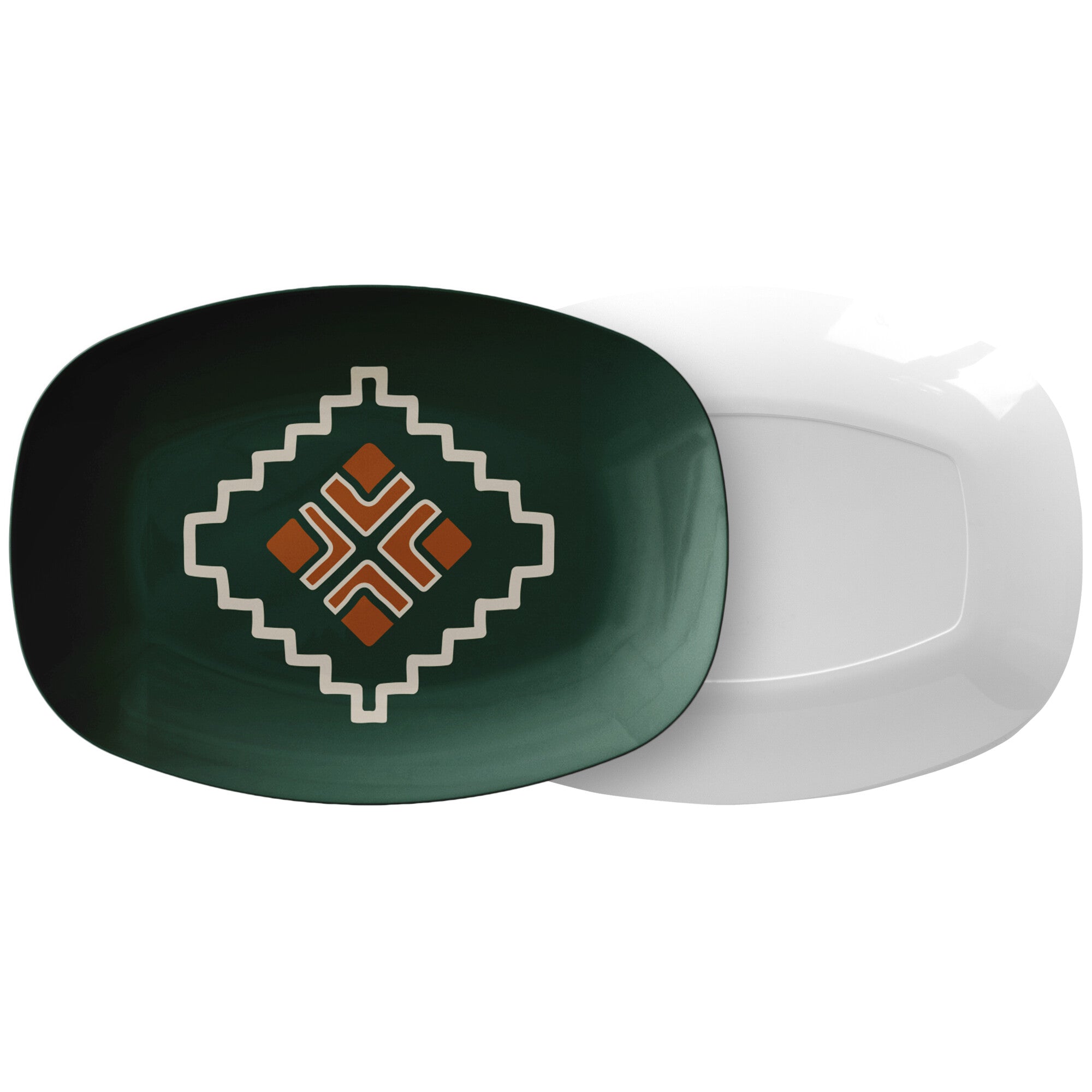Eco-Friendly Plastic Serving Platter - Durable & Lightweight Dinnerware for Parties, Picnics & Outdoor Dining | Forest Hills Southwestern Style