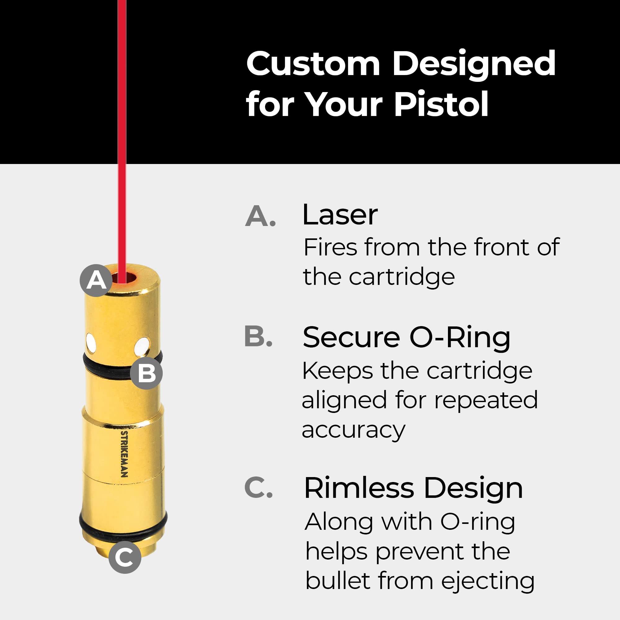 Strikeman Dry-Fire Laser Training System for Pistols - Laser Target Shooting Practice Kit with Free App (No Subscription), Cartridge, Target & Phone Holder - Perfect for Home Defense Training & Indoor Shooting Practice