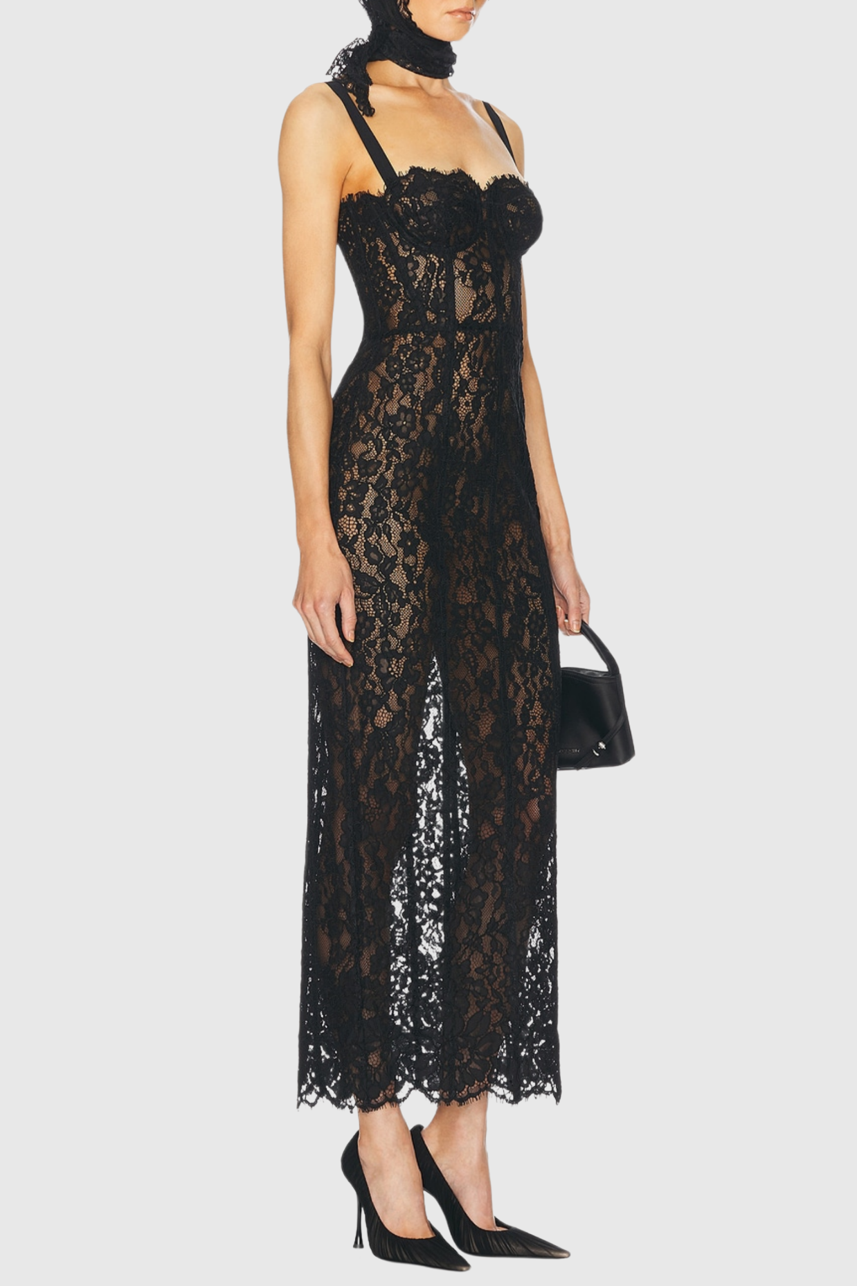 Freda Black Lace Corset Maxi Dress - Elegant Evening Gown for Prom, Wedding & Formal Events
