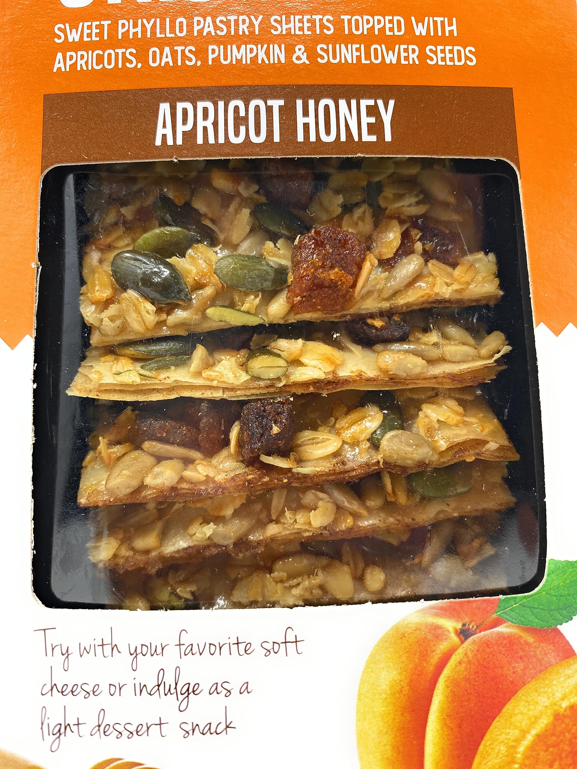 Nu Bake Phyllo Crisps Pastry Dough Sheets - Apricot Honey & Apple Cinnamon Variety Pack (2.8oz, 2-Pack) | Crispy Snack for Parties, Desserts & Healthy Eating