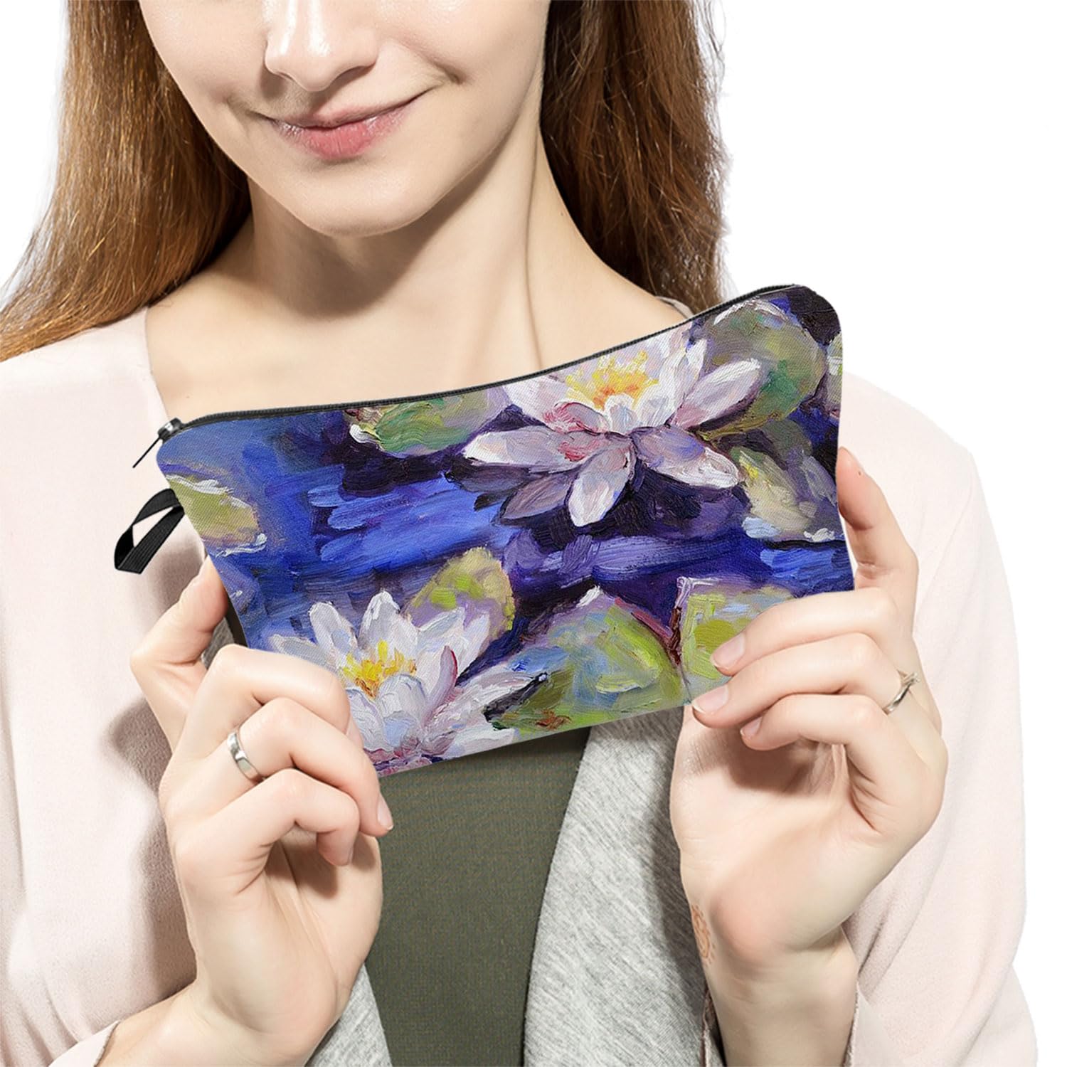 Vintage Floral Makeup Bag - Small Cosmetic Organizer for Travel & Gifts