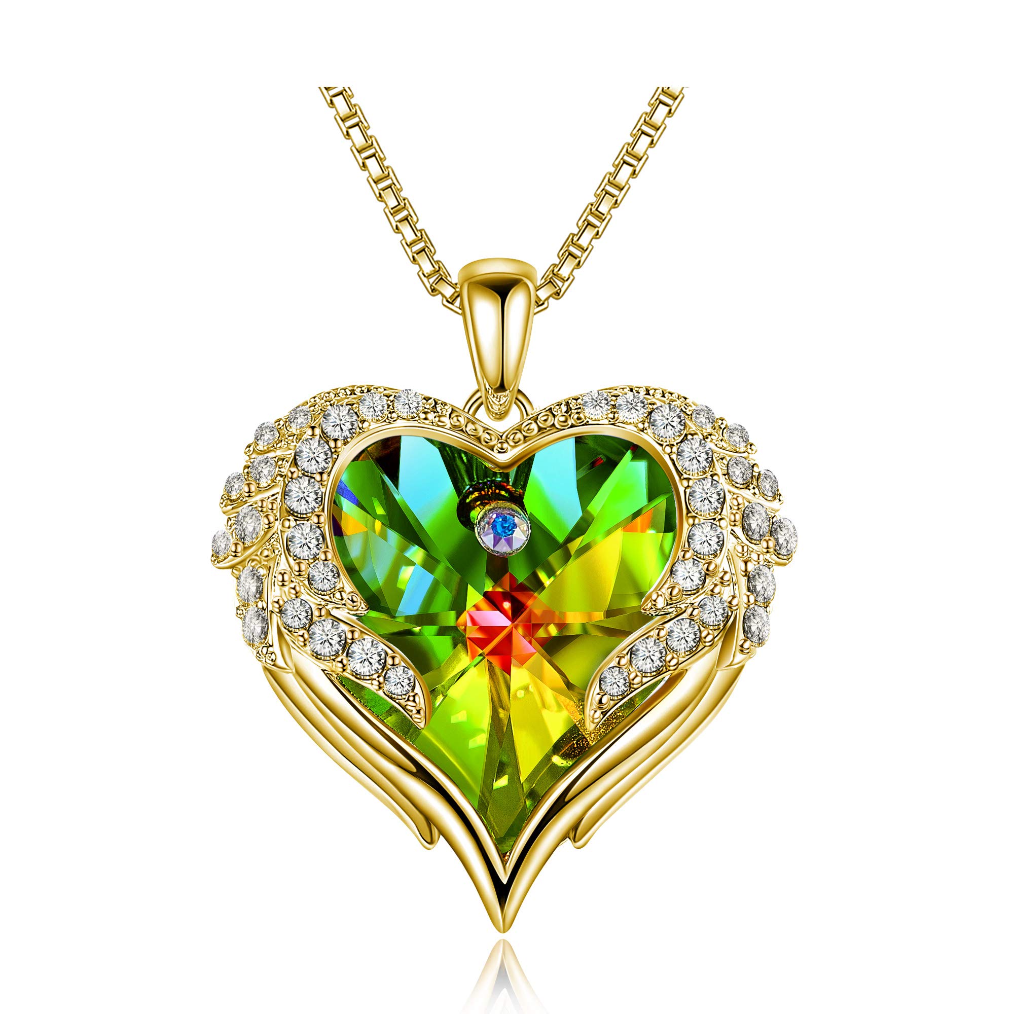 NEWNOVE Angel Wings Heart Necklace for Women - Sterling Silver Jewelry Gift for Mom, Wife, Girlfriend, Grandma - Perfect for Christmas, Anniversary, Birthday - Elegant & Meaningful Present for Her - Ideal for Weddings, Date Nights & Special Occasions