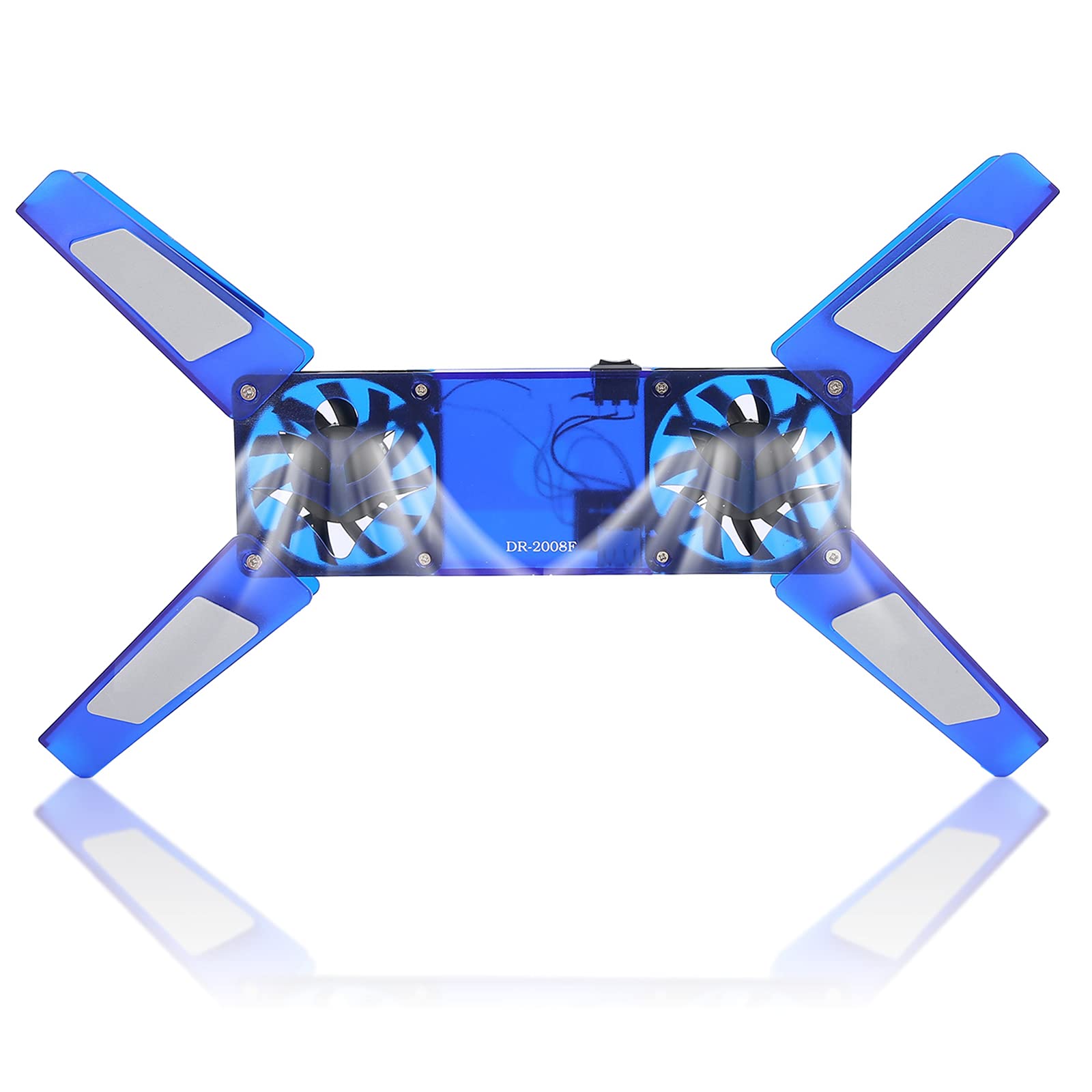 Laptop Cooling Stand with 2 Fans, Foldable USB-Powered Laptop Cooler Pad, Blue Computer Cooling Fan for Enhanced Performance and Gaming
