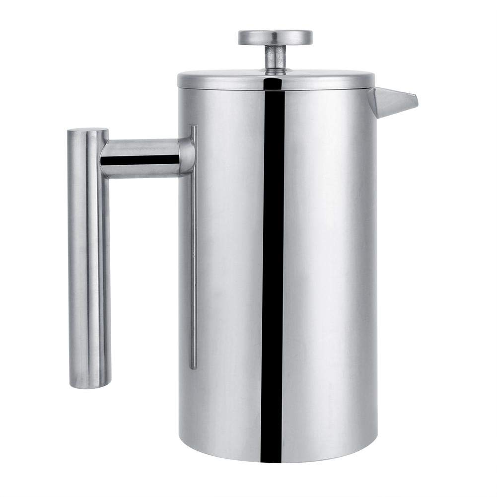 Stainless Steel Coffee Maker - 304 Double Wall Espresso Pot for Induction Cooktop, 1000ML Capacity with Heat Insulated Handle - Perfect for Home Brewing, Camping & Office Use