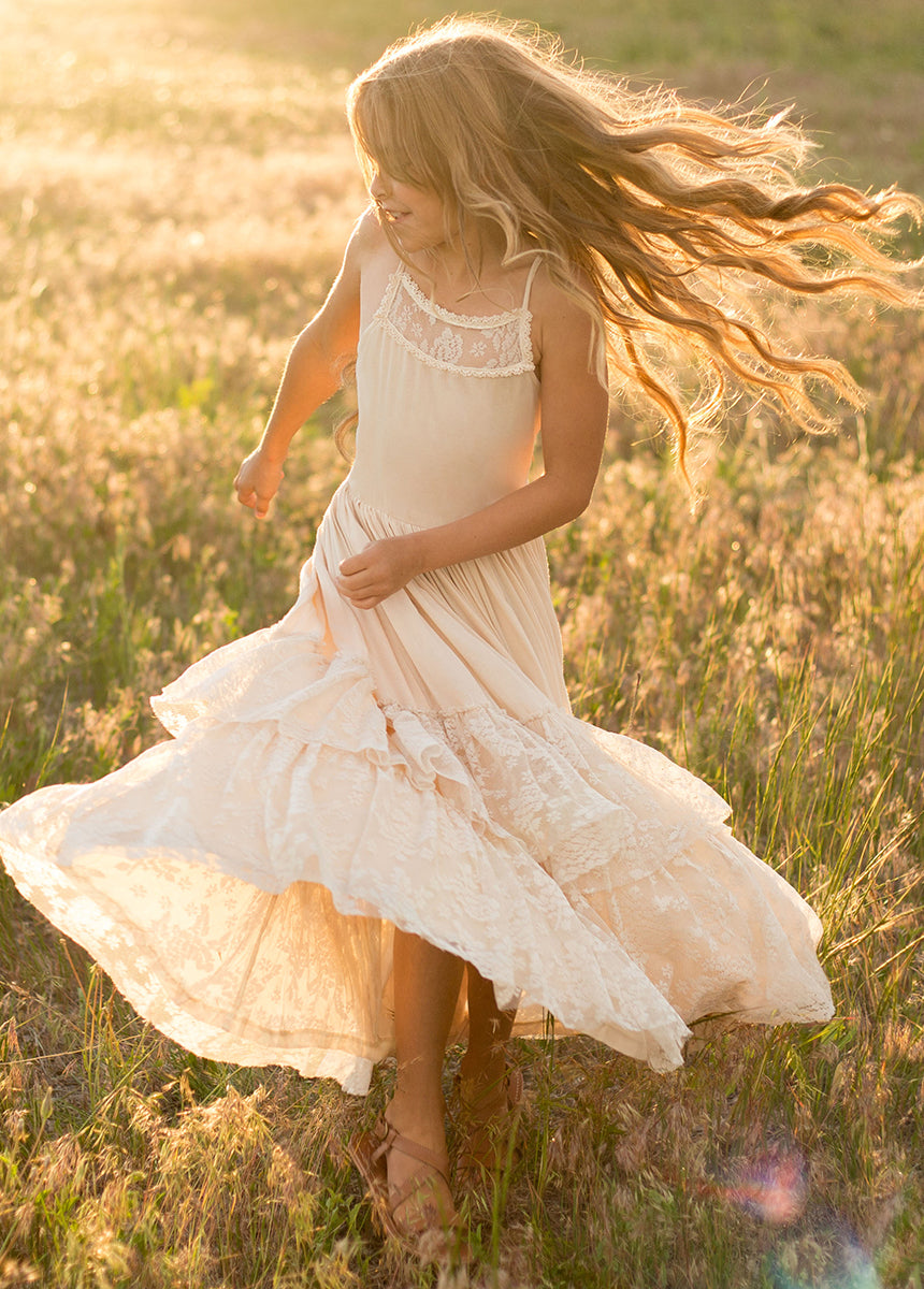 Elegant Catrin Dress in Ecru - Women's Boho Chic Linen Summer Dress for Beach, Wedding & Vacation
