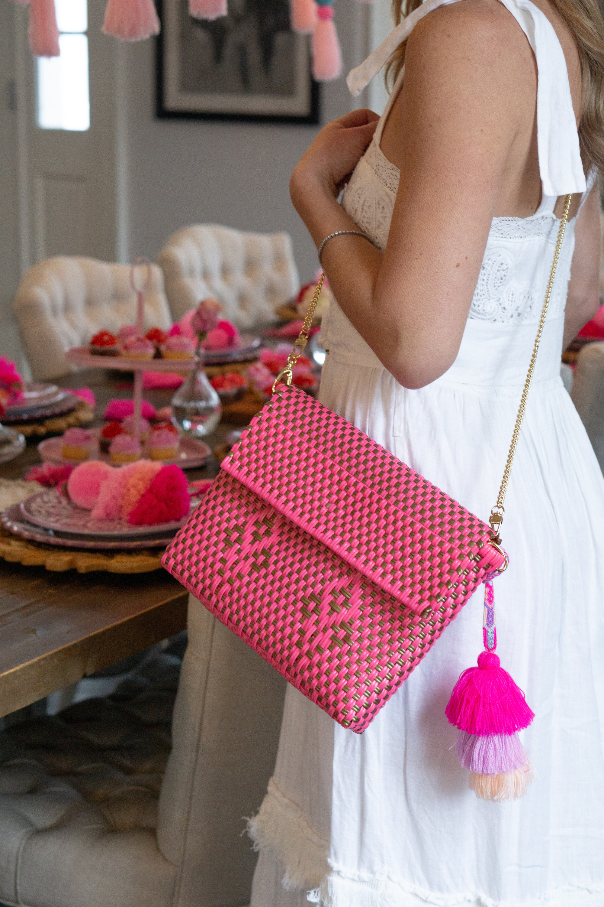 Neon Pink Blooms Citron Clutch Bag for Women - Stylish Evening Party Clutch with Floral Design, Perfect for Weddings, Prom & Special Occasions