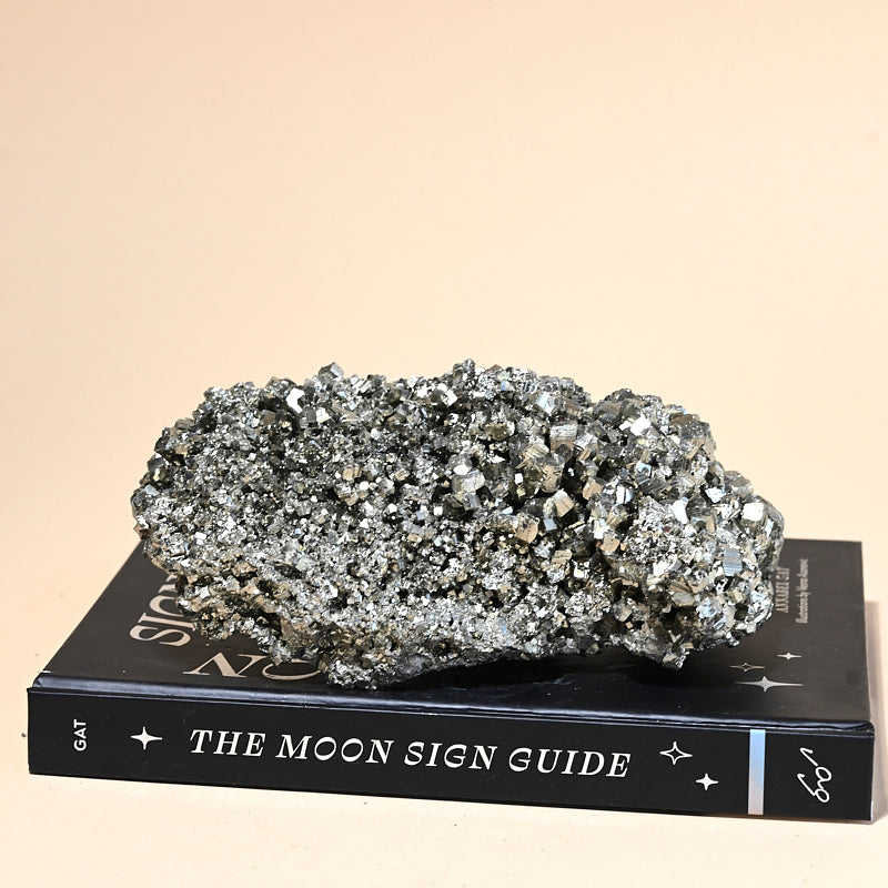 Natural Pyrite Cluster - 4lbs Raw Mineral Specimen for Home Decor, Crystal Healing & Collection | Perfect for Display, Meditation & Gifts