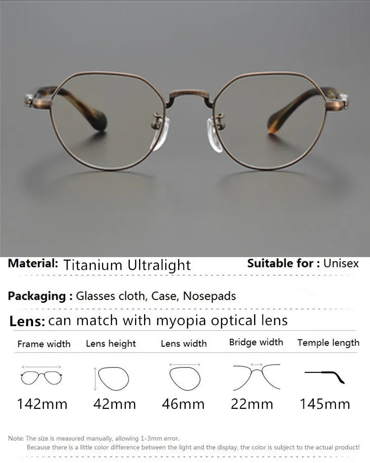 Stylish Unisex Full Rim Flat Top Oval Titanium Acetate Eyeglasses Frame 111993 - Lightweight & Durable for Work, Reading & Everyday Fashion