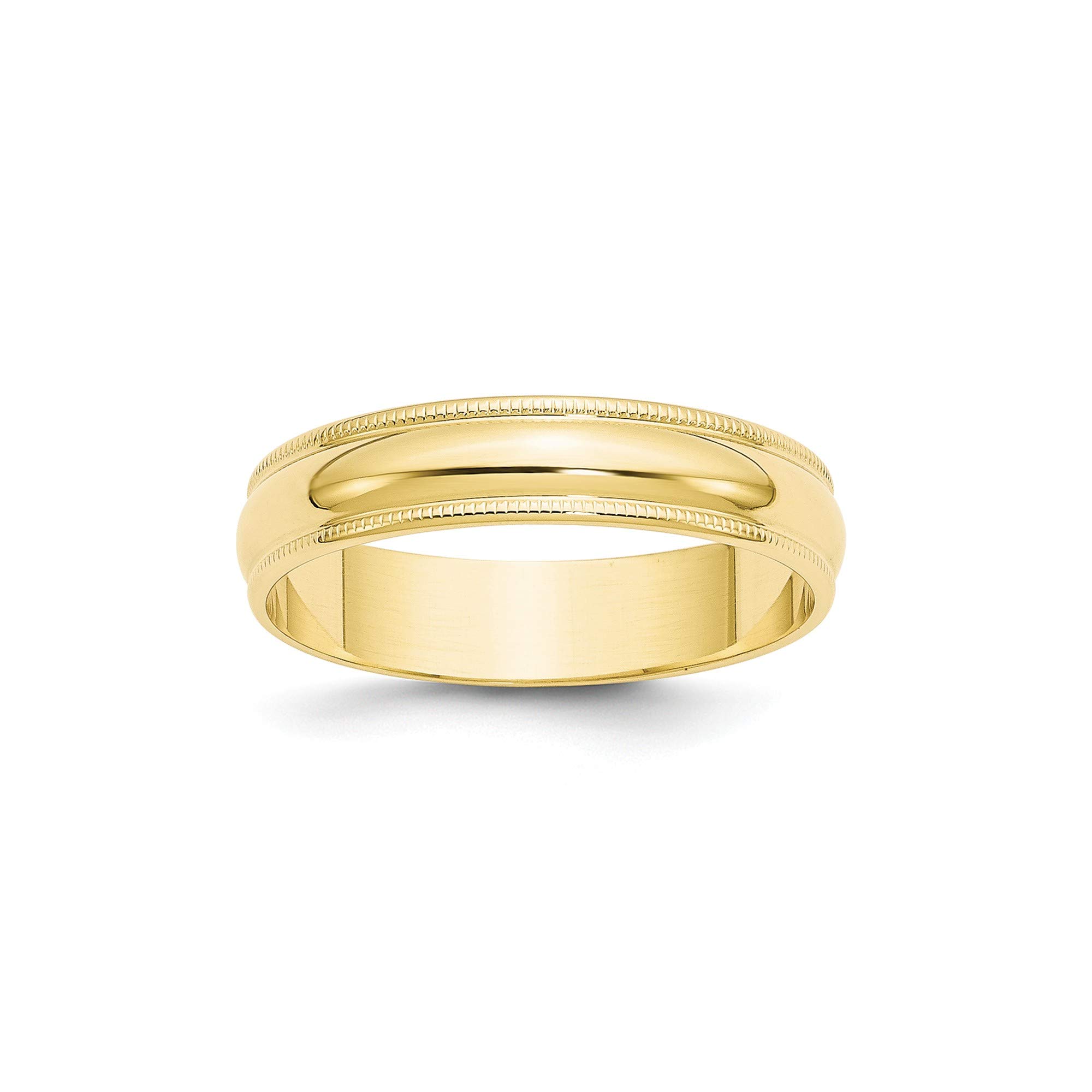 10K Yellow Gold 5mm Milgrain Wedding Band - Size 6 for Women