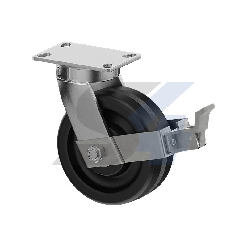 8 x 3 Inch Zinc Alloy Kingpinless Swivel Caster Wheels with Face Contact - Heavy Duty Industrial Casters for Furniture, Carts & Equipment (Model C015.567) - Perfect for Warehouses, Workshops & Office Use