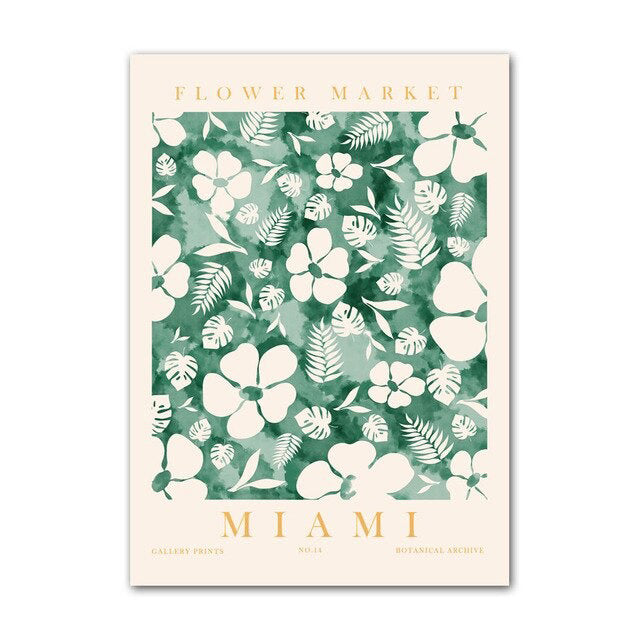 Green Leaves Herbarium Canvas Posters - Botanical Wall Art for Home & Office Decor | Perfect for Living Room, Bedroom & Study