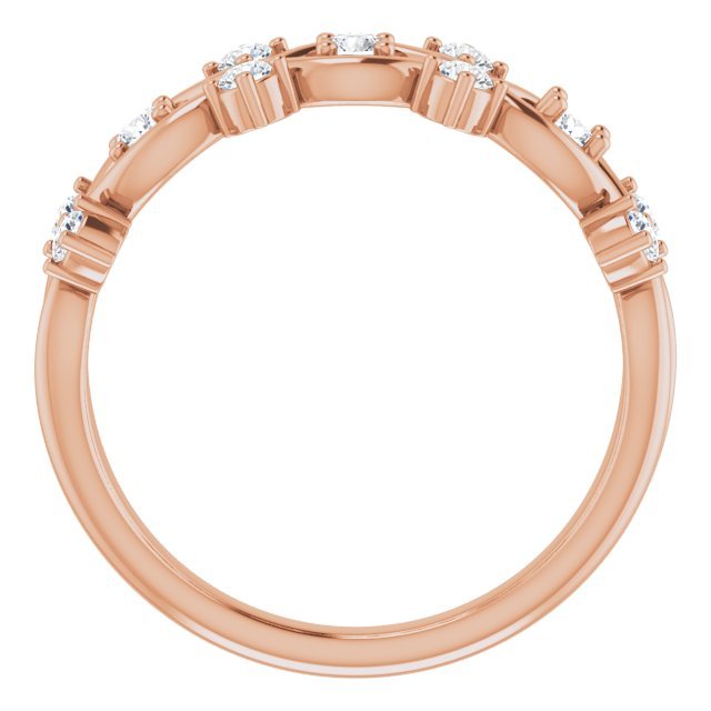 14K Rose Gold 3/8 CTW Diamond Anniversary Wedding Band Ring for Women - Perfect for Anniversaries, Engagements & Special Occasions