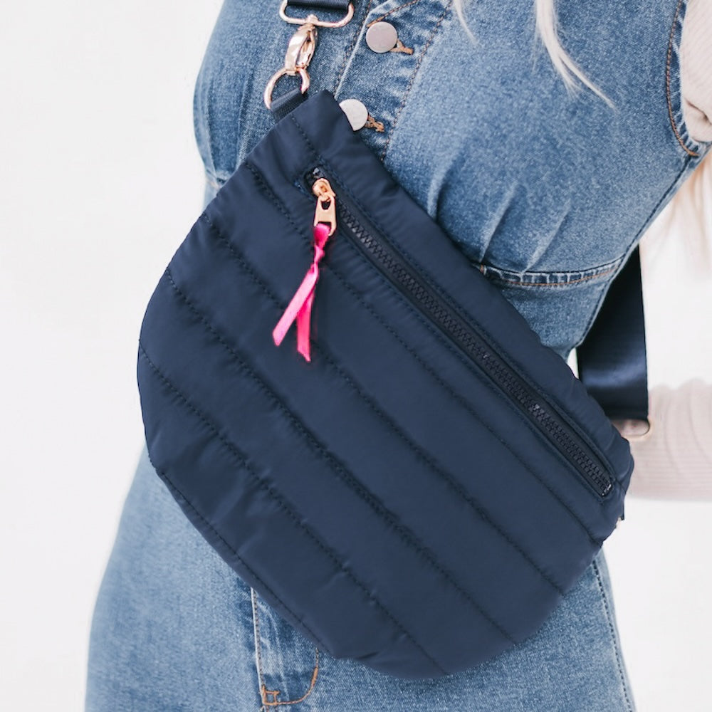 Jolie Puffer Belt Bag - Stylish Crossbody Fanny Pack for Women & Men, Water-Resistant Waist Pack for Travel, Running, Hiking & Outdoor Activities