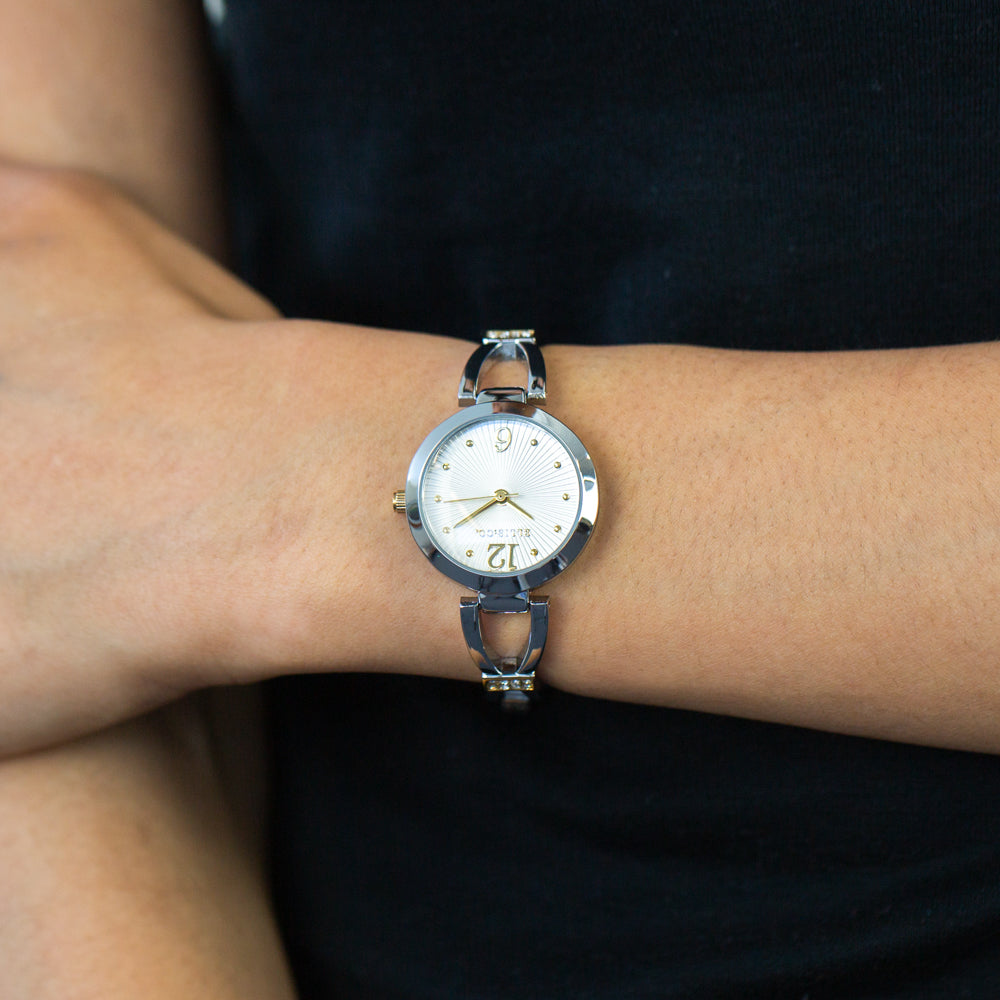 Ellis & Co 'Luna' Women's Fashion Watch - Elegant Rose Gold Stainless Steel Bracelet Watch with Crystal Accents | Perfect for Office, Party & Everyday Wear