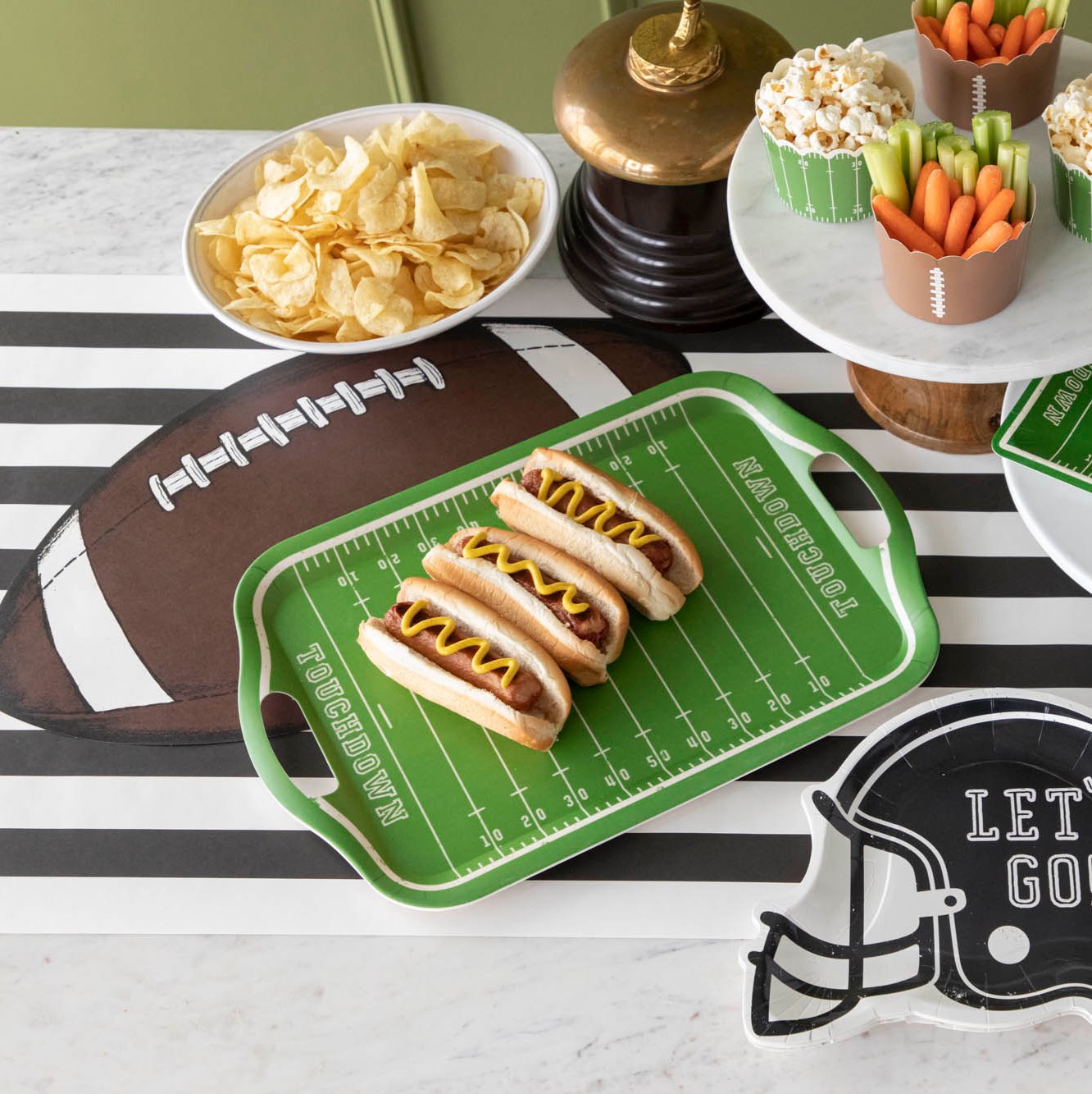 Custom Die-Cut Football Placemats for Game Day - Non-Slip Table Protectors for Sports Parties & Home Decor