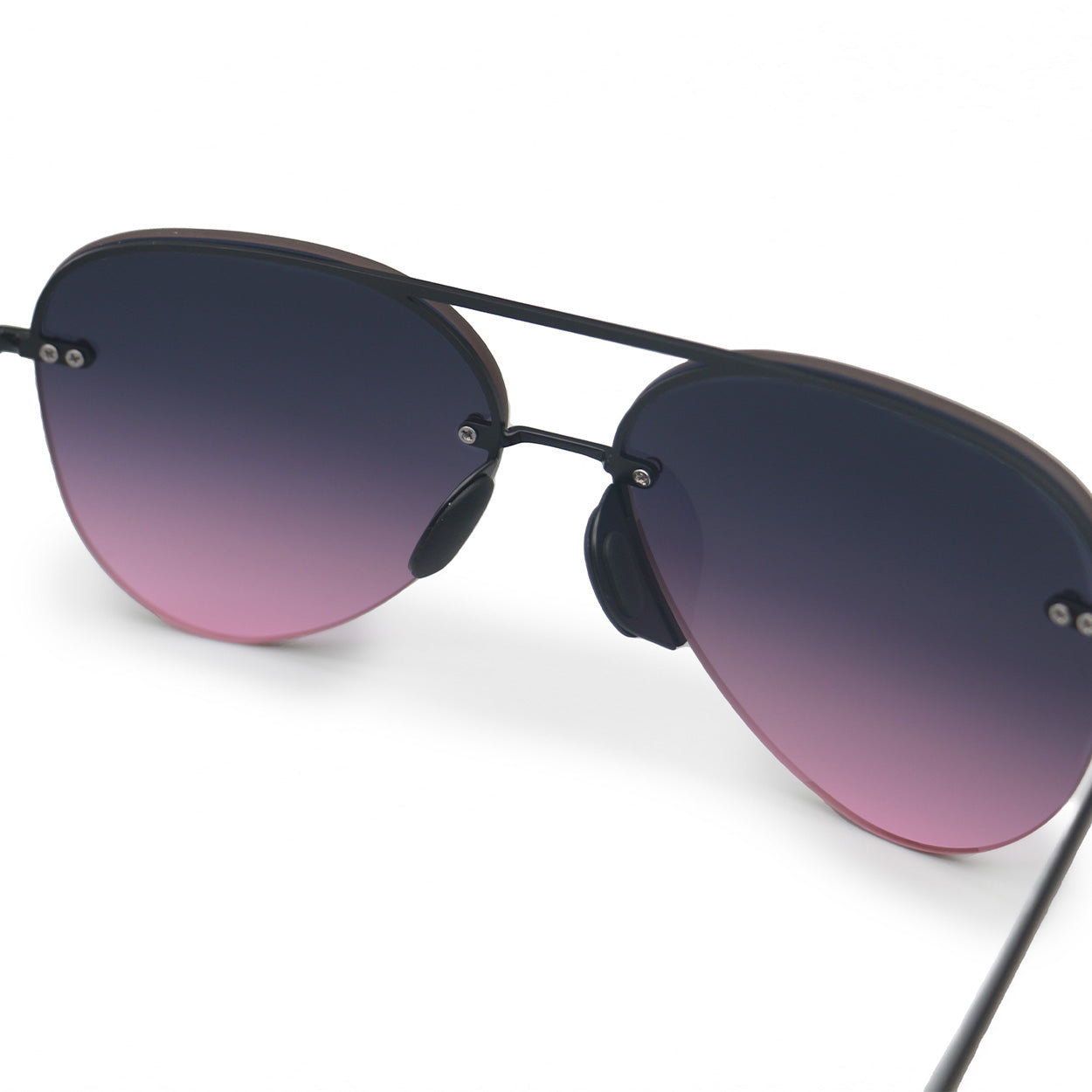 Smaller Megan 2 Faded Purple Pink Tangle-Free Aviator Sunglasses for Women - UV Protection Fashion Shades for Driving, Beach & Outdoor Activities