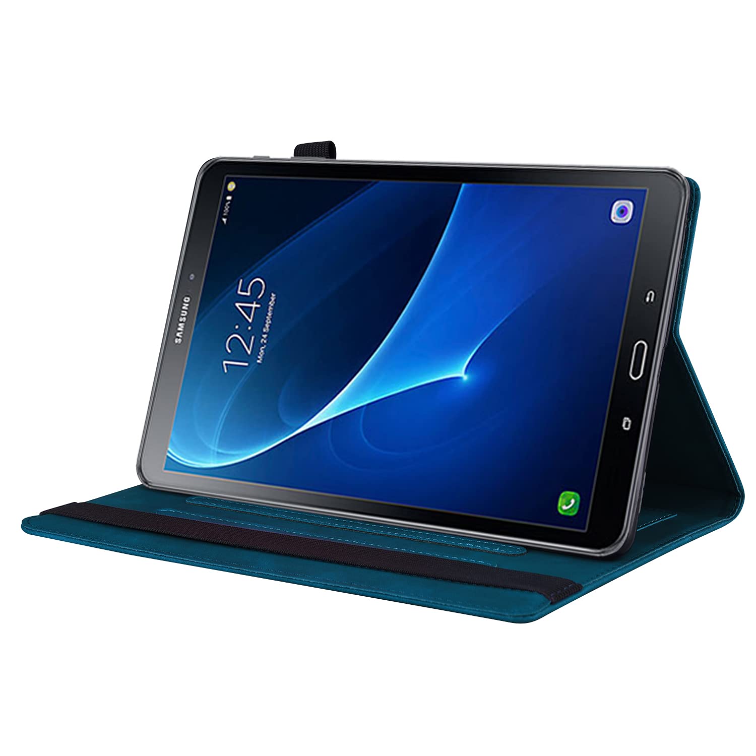 Premium PU Leather iPad 9.7 Case for iPad 5th/6th Gen (2018/2017) & iPad Air 2/Air - Multi-Angle Stand, Auto Sleep/Wake Smart Cover, Peacock Blue - Perfect for Work, Study & Travel