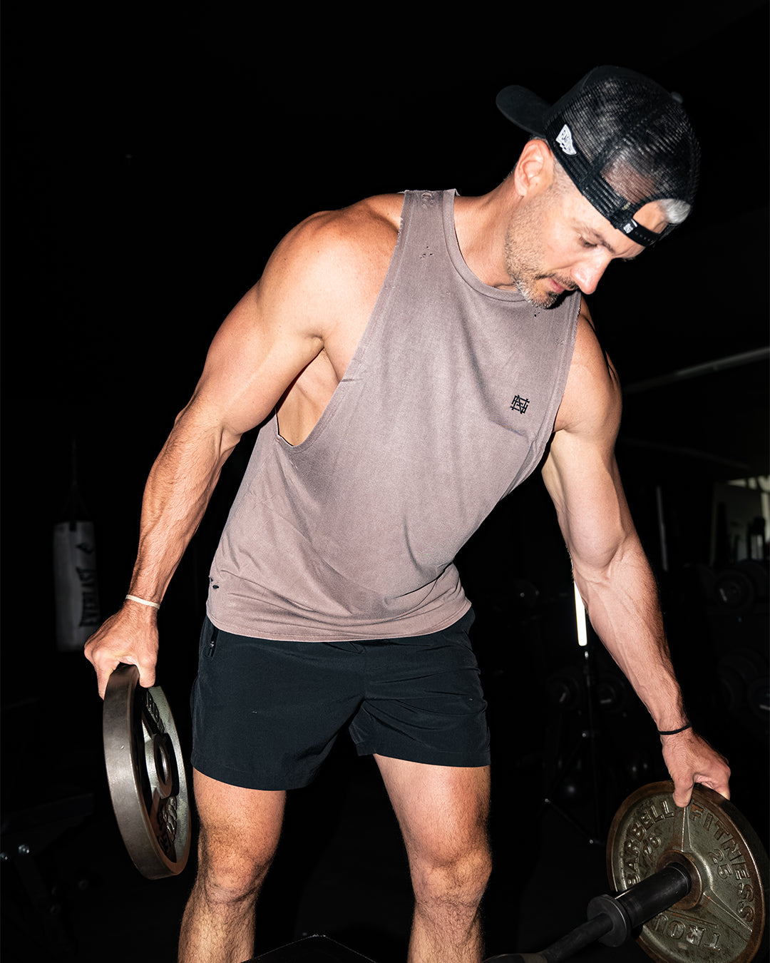 Distressed Moto Bro Tank Top - Earth Tone Vintage Style for Men | Perfect for Casual Wear, Gym, and Street Fashion