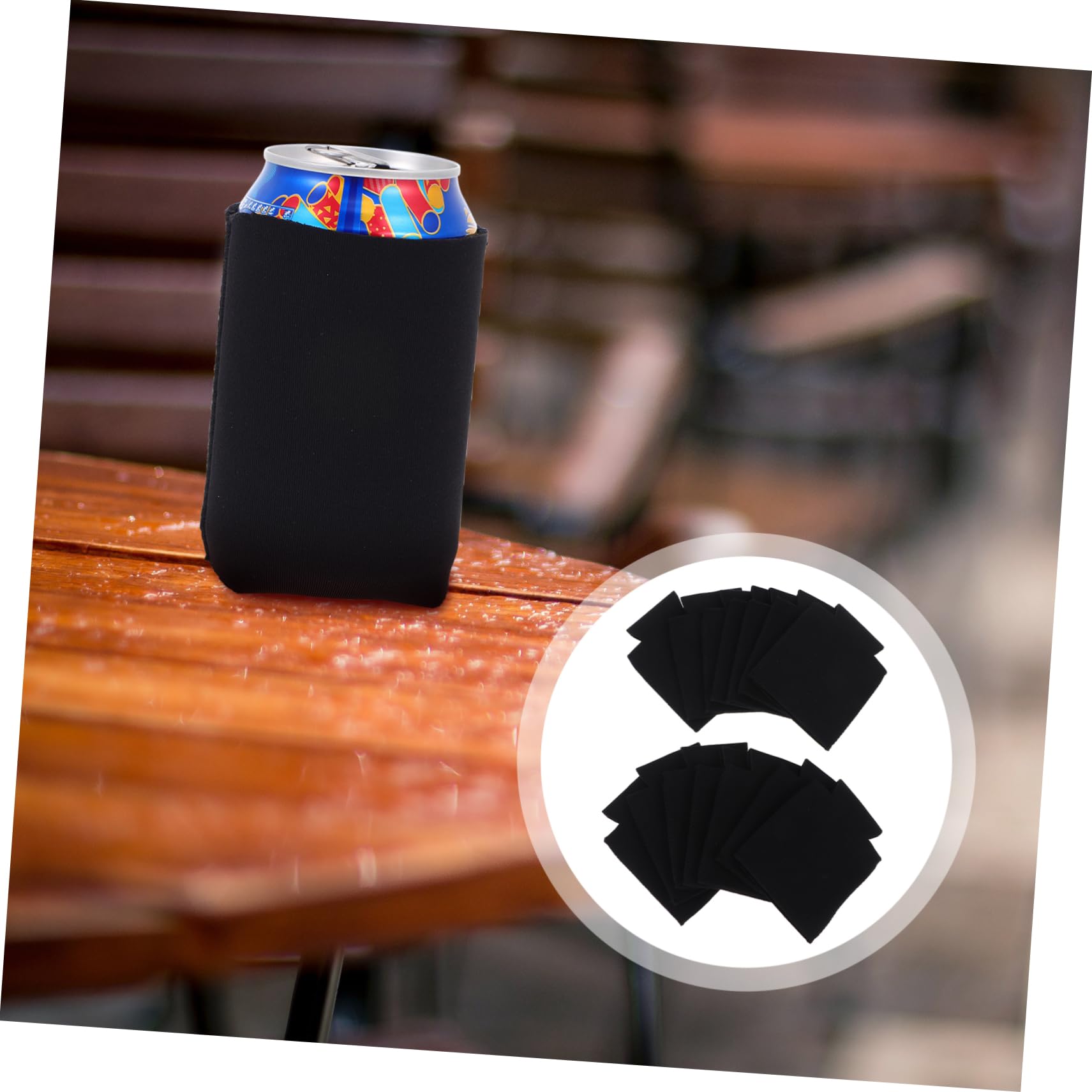 14Pcs Black Beer Bottle Covers & Can Sleeves for Party Decor