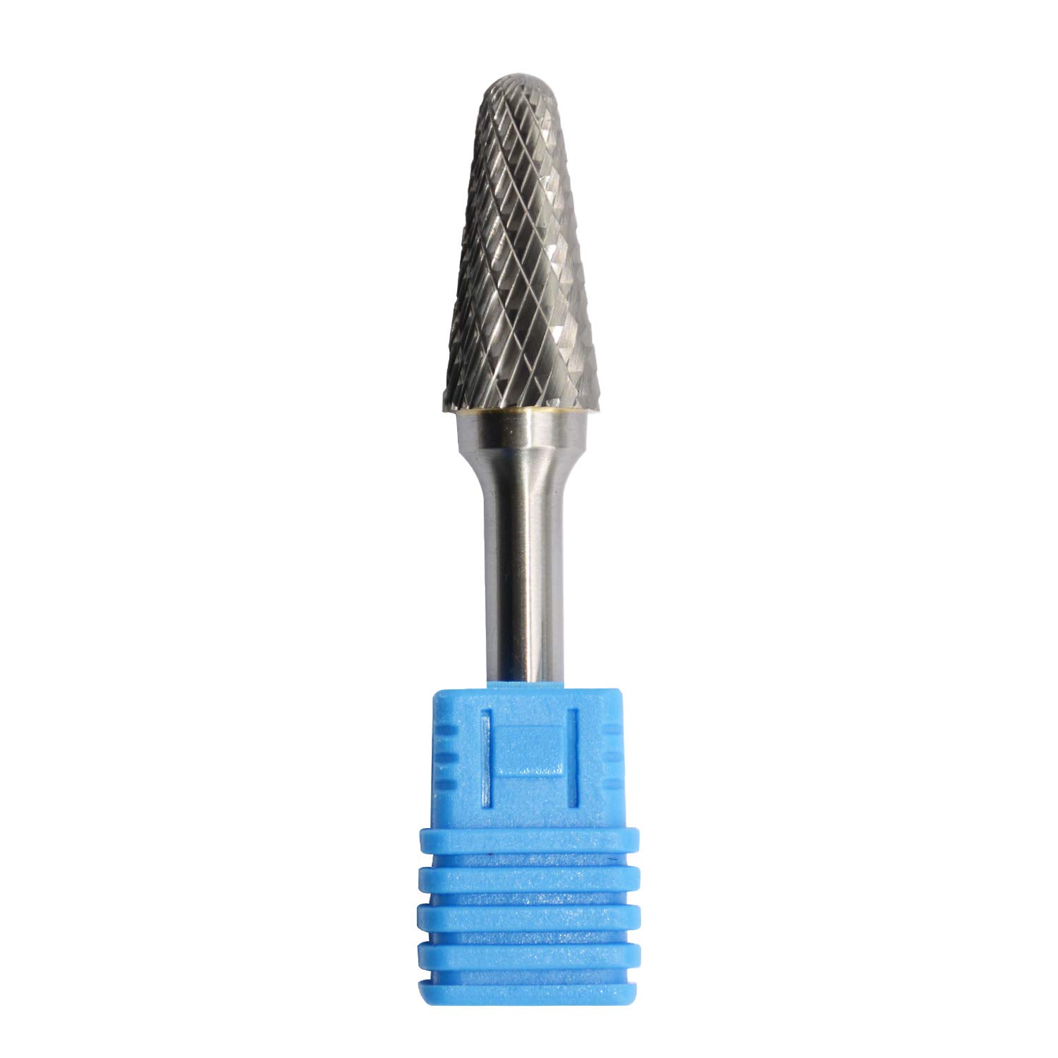 Premium Tungsten Carbide Burr Rotary File - Taper Shape with Radius End, Double Cut, 1/4