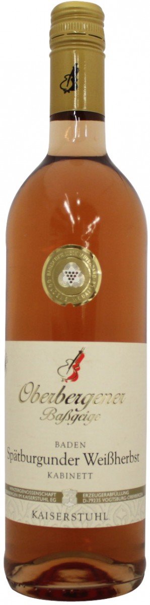 Oberbergerner Bassgeige Kaiserstuhl Spätburgunder Weißherbst Kabinett Rose Wine - Premium German Pinot Noir & White Zinfandel Blend - Perfect for Romantic Dinners & Special Occasions