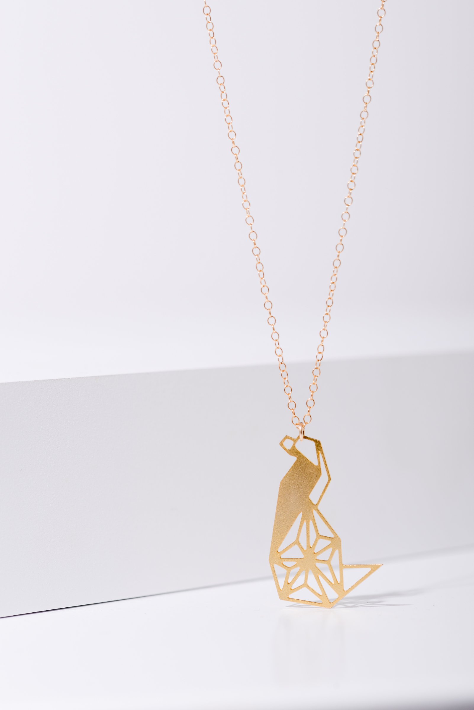 MIZYAN Geometric Dog Necklace - Origami Pendant Charm for Pets & Gifts