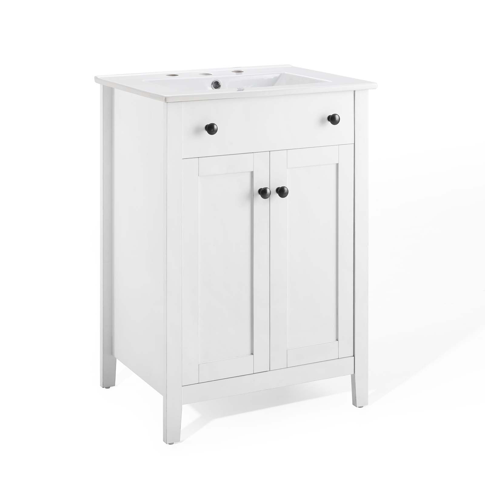 Nantucket 24-Inch Bathroom Vanity with Sink - Modern Farmhouse Style for Small Bathrooms | Perfect for Powder Rooms, Guest Baths & Coastal Homes