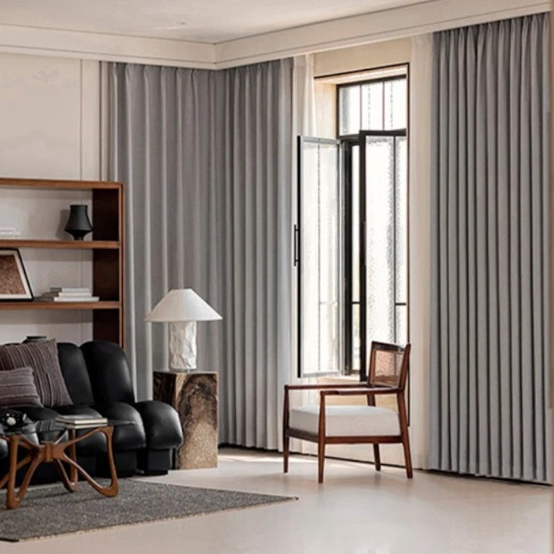 Monica Plush Chenille Double-Sided Blackout Curtains for Bedroom & Living Room - Noise Reducing & Thermal Insulated Window Drapes