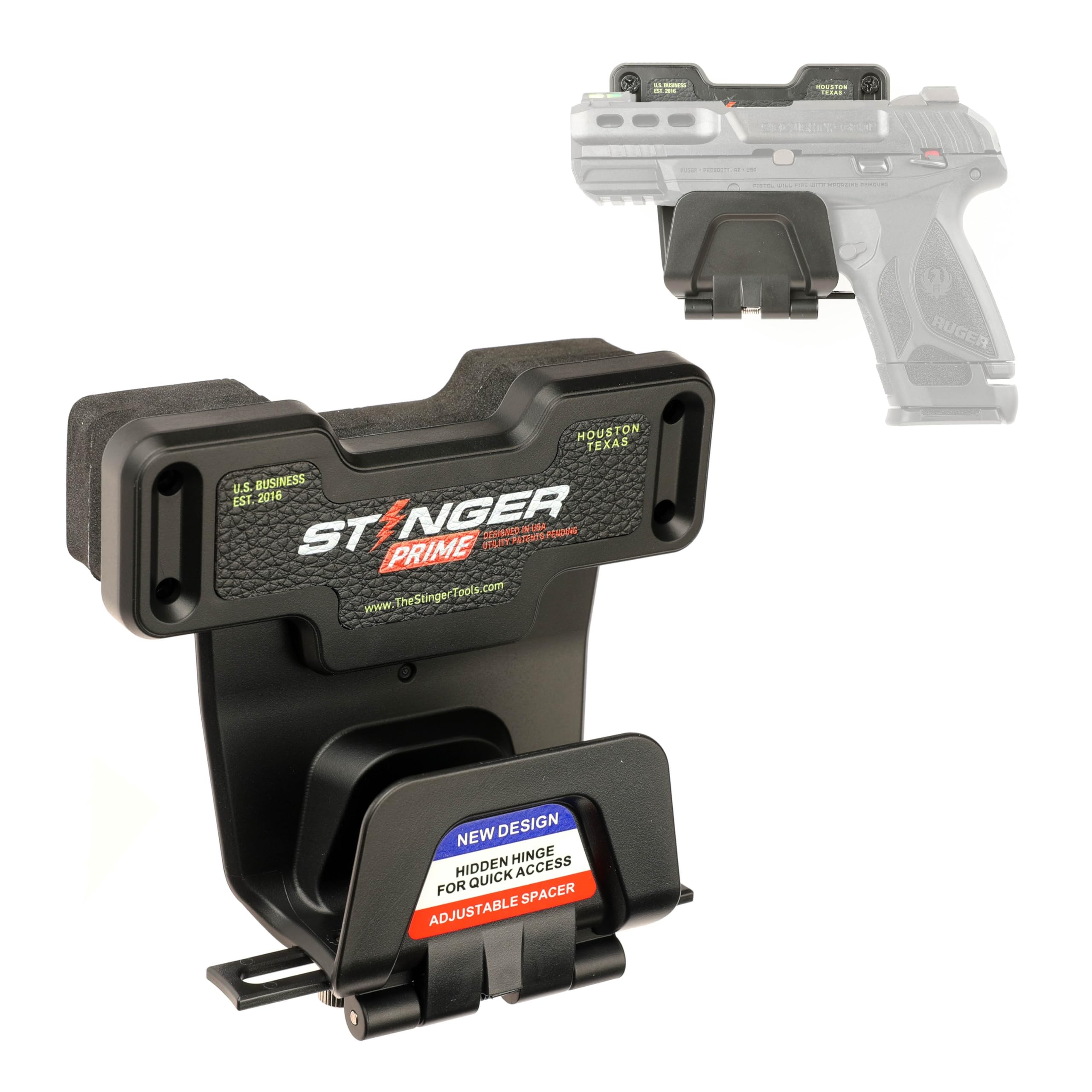 Stinger Magnetic Gun Mount Rack with Trigger Guard Protection | Vehicle & Home Concealed Gun Holder for Handgun, Rifle, Shotgun, Pistol, Revolver | Perfect for Car, Truck, Desk, Safe & Wall Installation