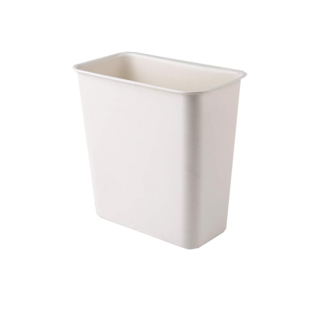 HOMEH 8L Rectangular Trash Can with Skin Texture - Plastic Slotted Waste Bin for Home, Living Room, Bedroom & Bathroom (White, 12L) | Perfect for Small Spaces, Office & Kitchen Organization
