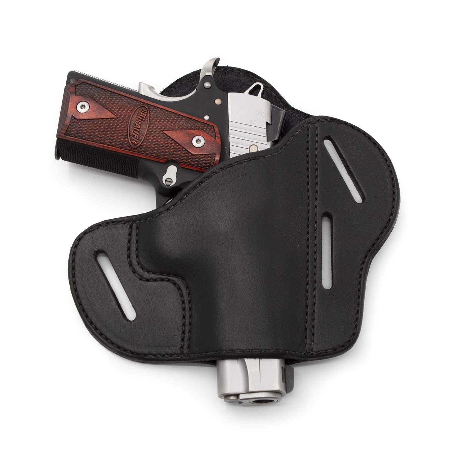 Relentless Tactical Premium Leather Gun Holster for 1911 Handguns - 3 Slot Pancake Style Belt Holster | Handcrafted in USA | Perfect for Concealed Carry, Range Training & Outdoor Activities