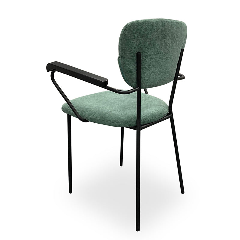 KELBY Modern Arm Chair - Jade Green & Black Upholstered Accent Chair for Living Room, Bedroom, or Office - Comfortable Lounge Seating for Home Decor