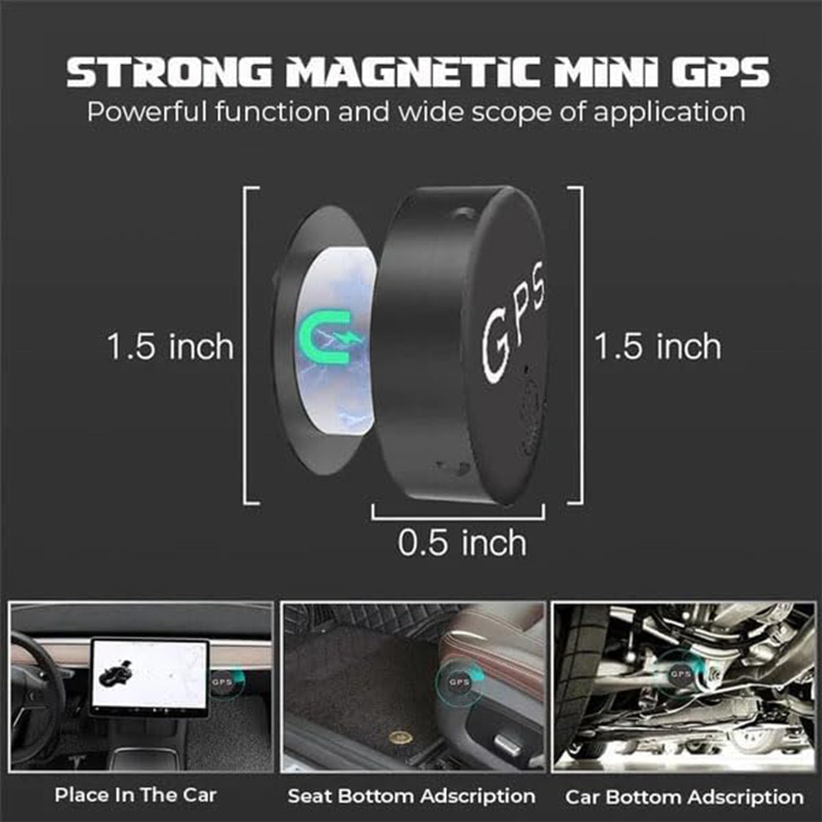 Oveallgo EasyFind Mini Magnetic GPS Tracker for Cars, Vehicles & Personal Items - Strong Anti-Lost Smart Locator for Keys, Elderly & Kids (Black) | Perfect for Tracking Cars, Valuables & Loved Ones
