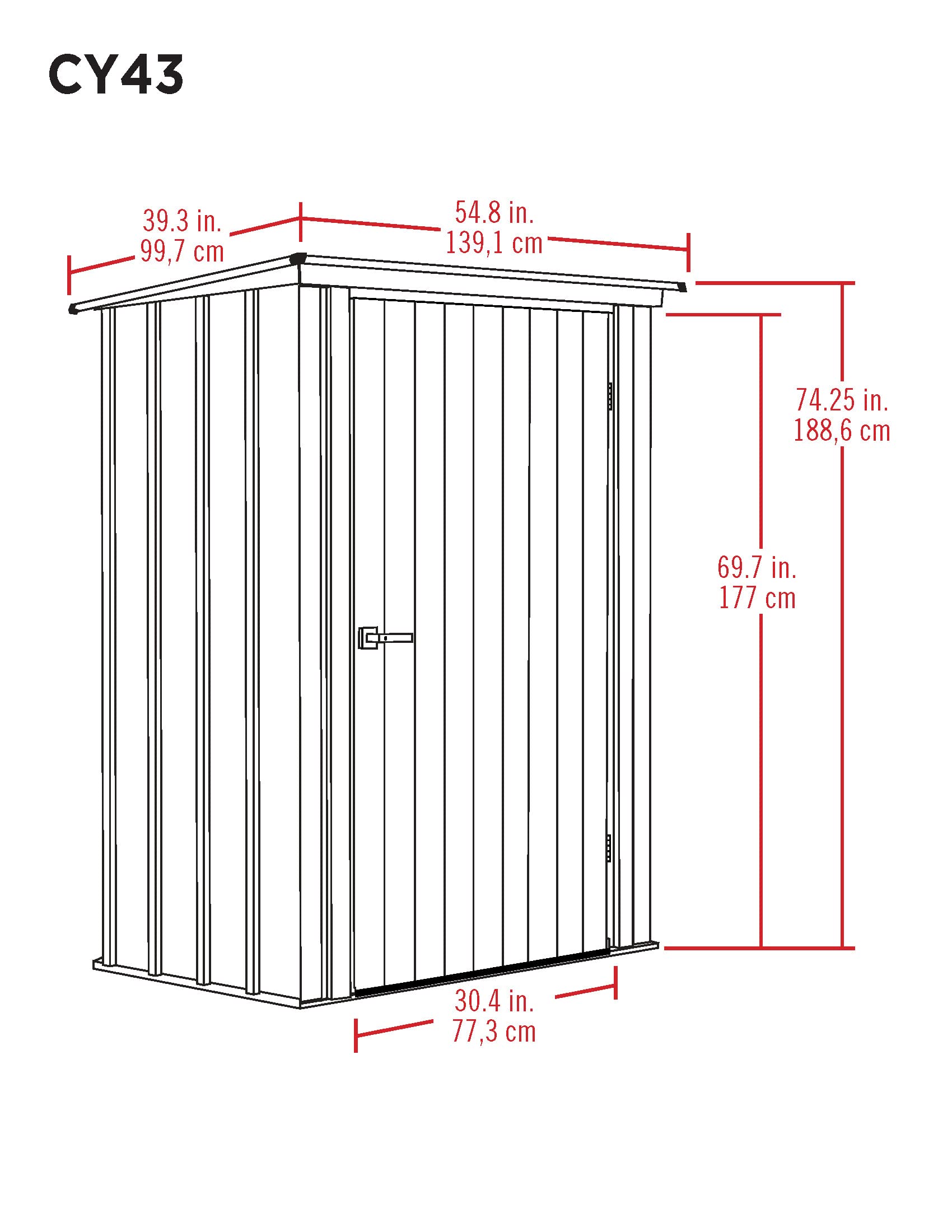 Spacemaker 4' x 3' Compact Outdoor Metal Storage Shed Kit - Weather-Resistant Backyard, Patio & Garden Organizer (Juniper Berry) | Perfect for Storing Lawn Tools, Pool Supplies & Outdoor Equipment