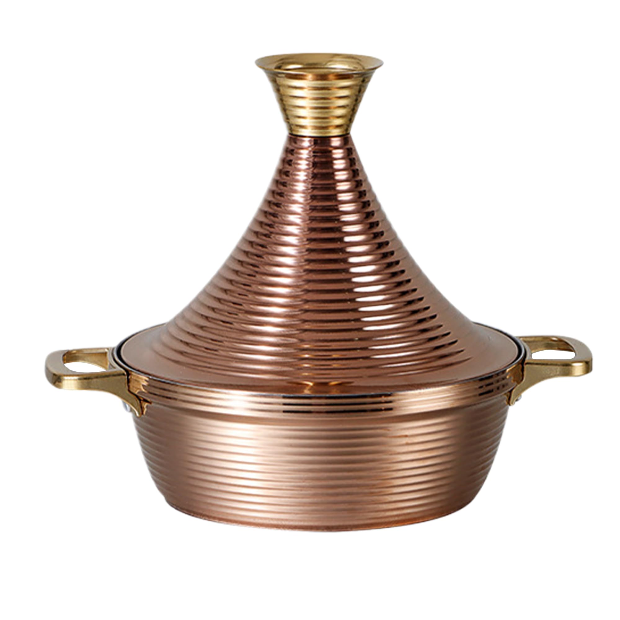 Premium 304 Stainless Steel Moroccan Tagine Pot with Cone-Shaped Lid - 29cm Large Slow Cooker Casserole with 2 Handles & Non-Stick Surface (Gold) - Perfect for Authentic Moroccan Stews, Slow-Cooked Meals & Flavorful One-Pot Dishes